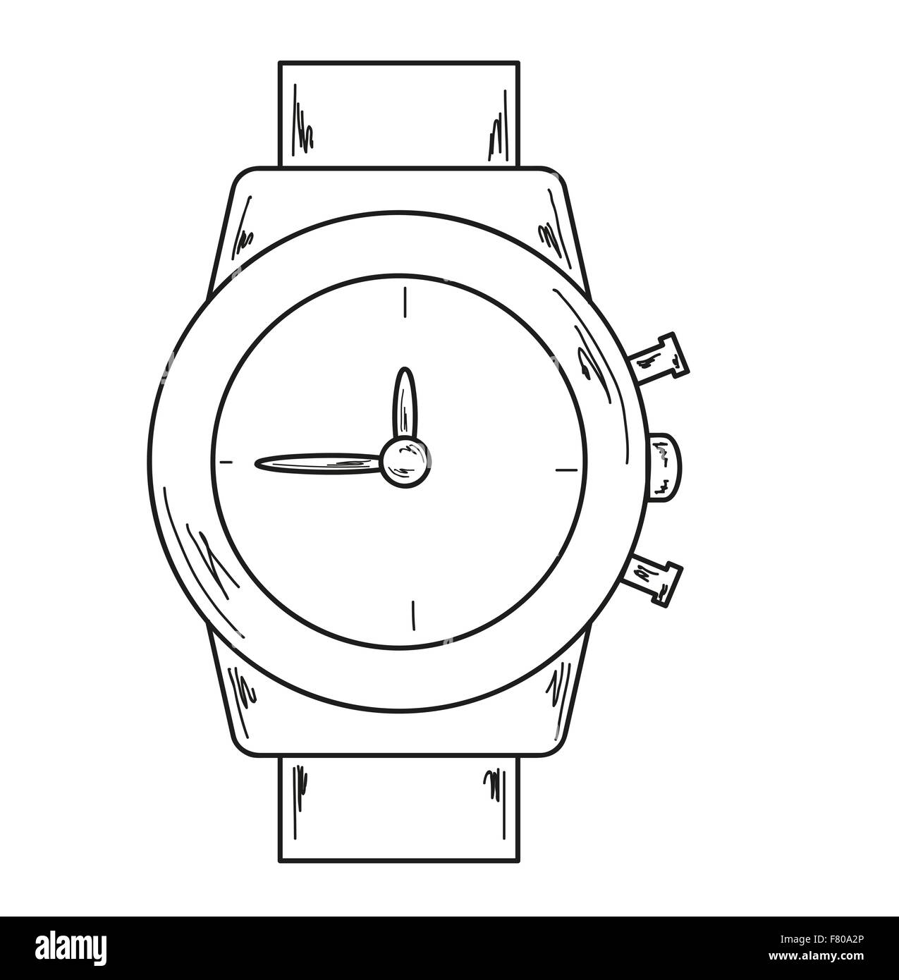 Armbanduhr, Skizze Stock Vektor