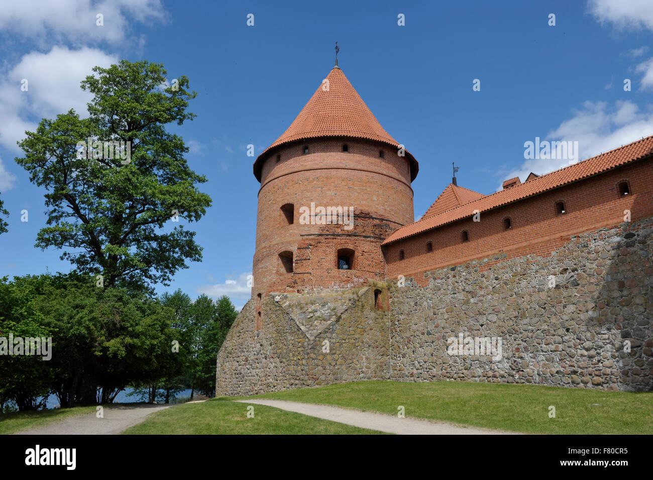 Vorburg, Insel Burg Trakai, Trakai, Litauen Stockfoto