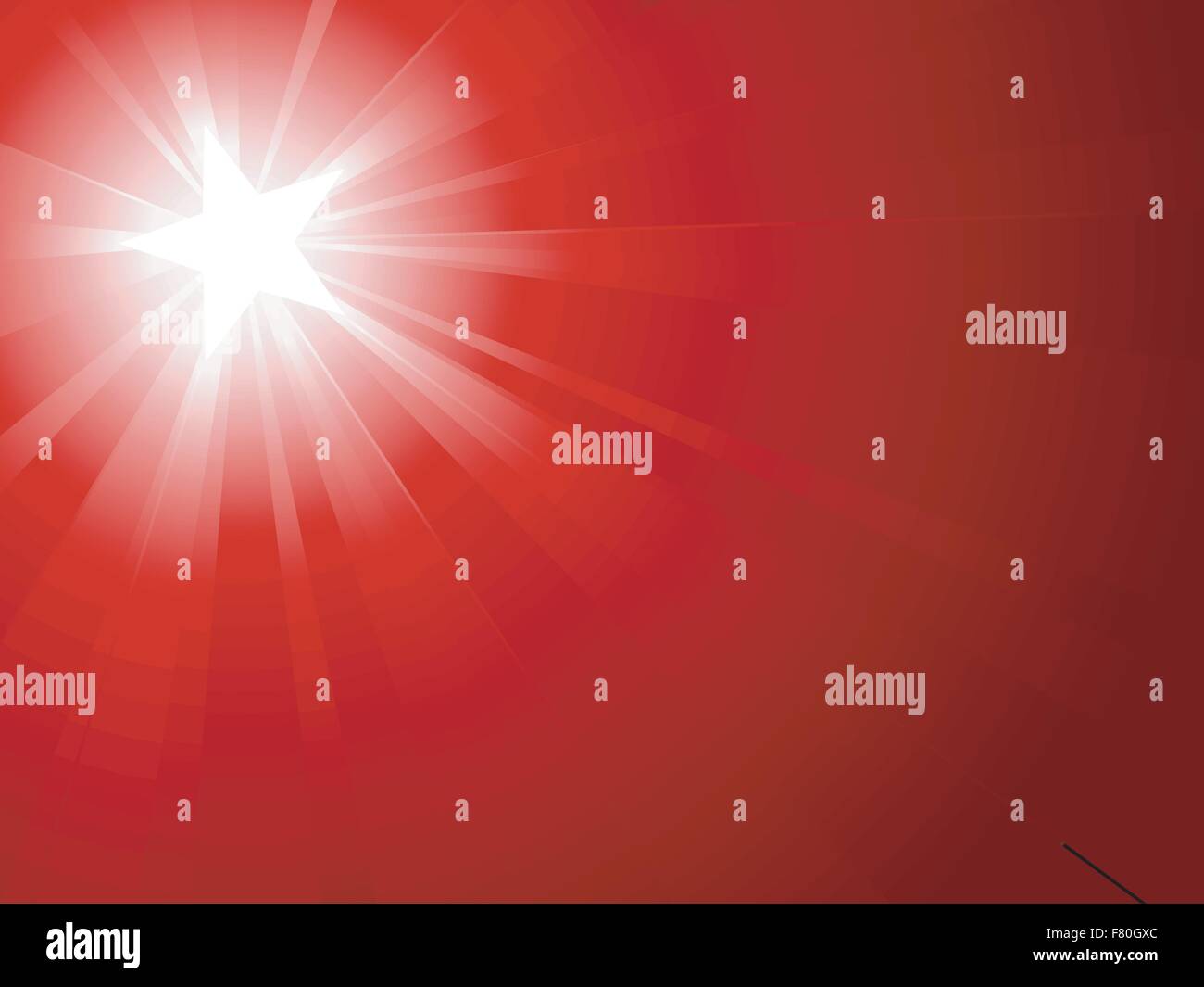 Rotlicht-Burst mit weißer Stern Stock Vektor