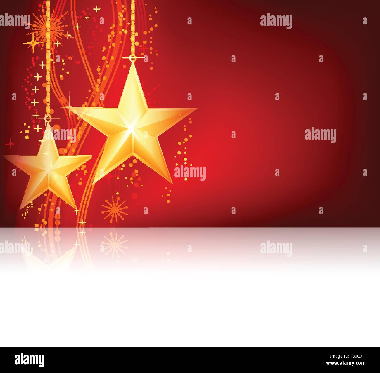 Rotes golden Christmas theme Stock Vektor