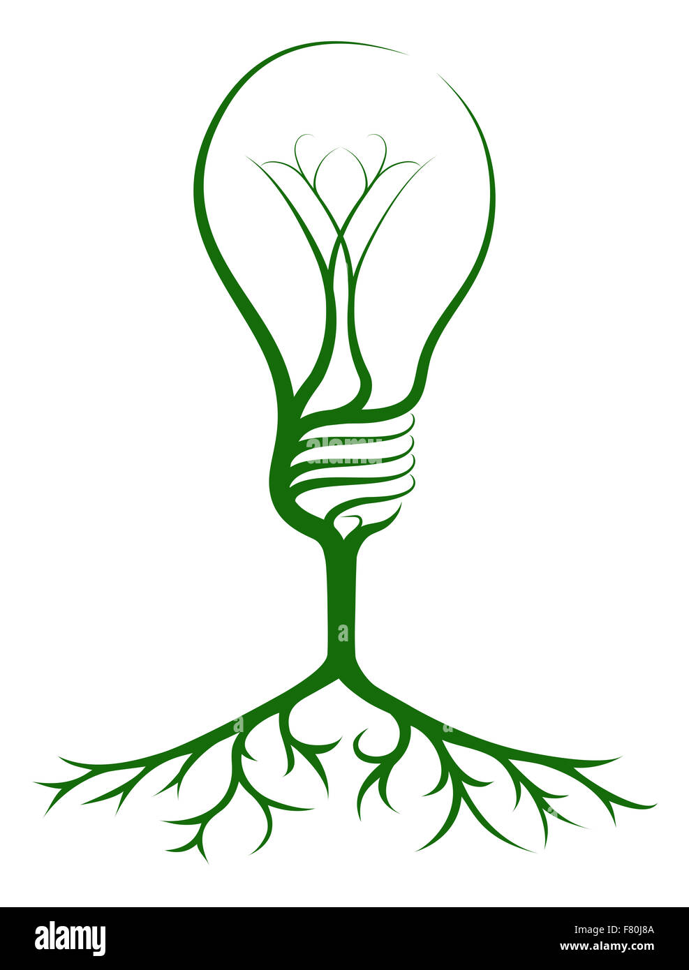 Glühbirne-Baum-Konzept der ein Baum wächst in der Form einer Glühbirne. Könnte ein Konzept für Ideen oder inspiration Stockfoto