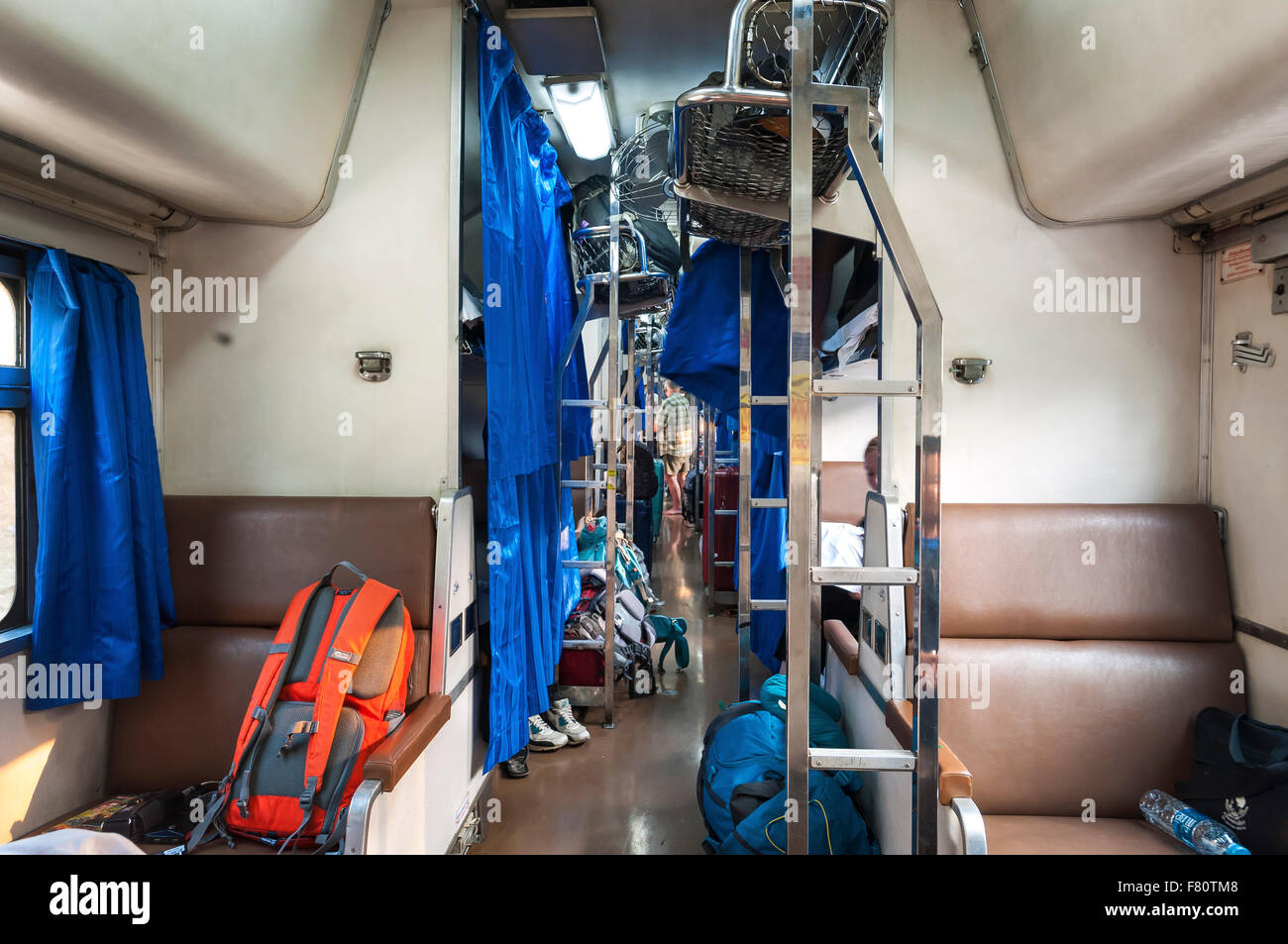 An Bord über Bangkok nach Chiang Mai Nacht Schlafwagen der Bahn Stockfoto
