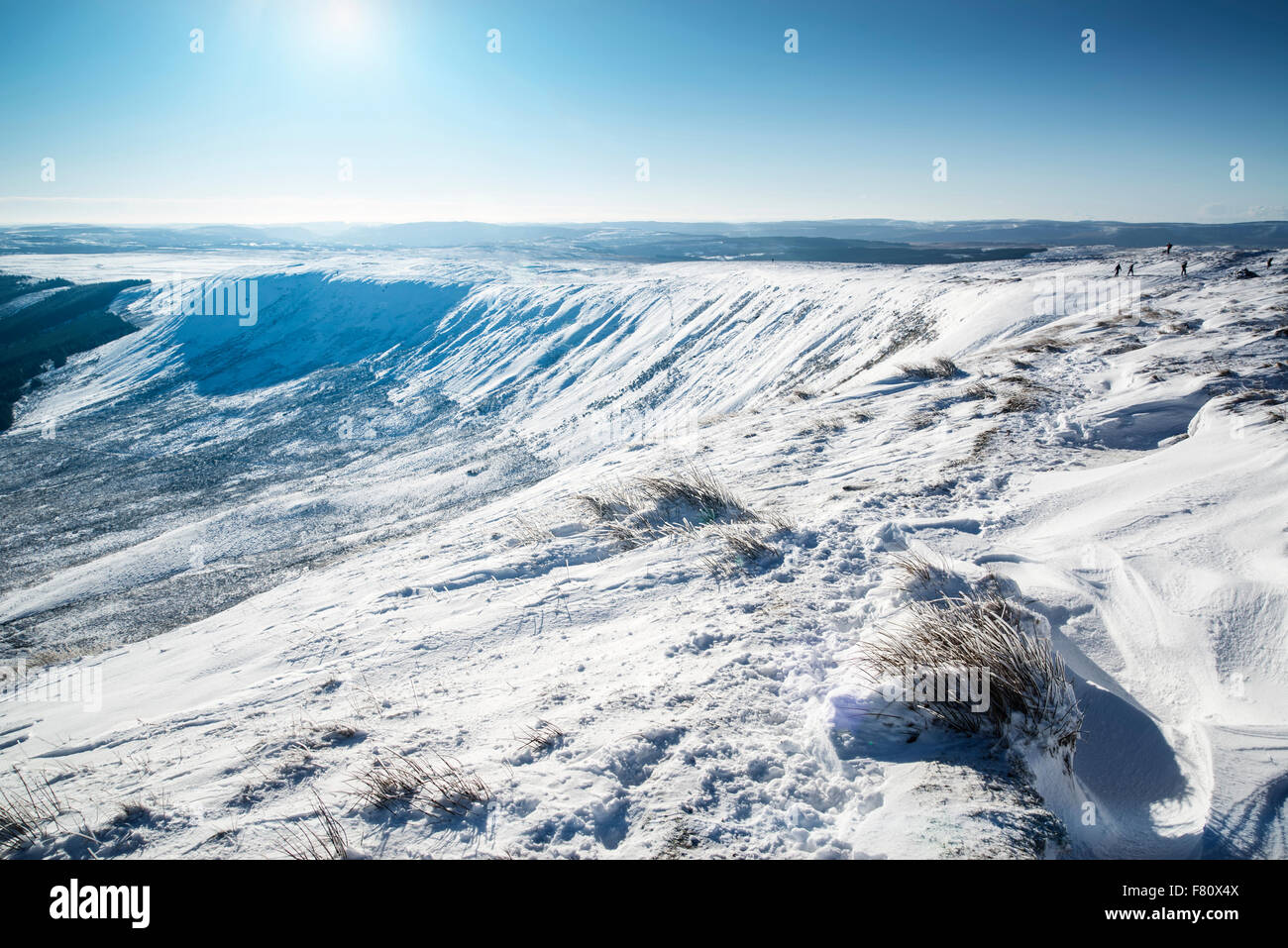 Beautful Landschaft über Brecon Beacons im Winter Stockfoto