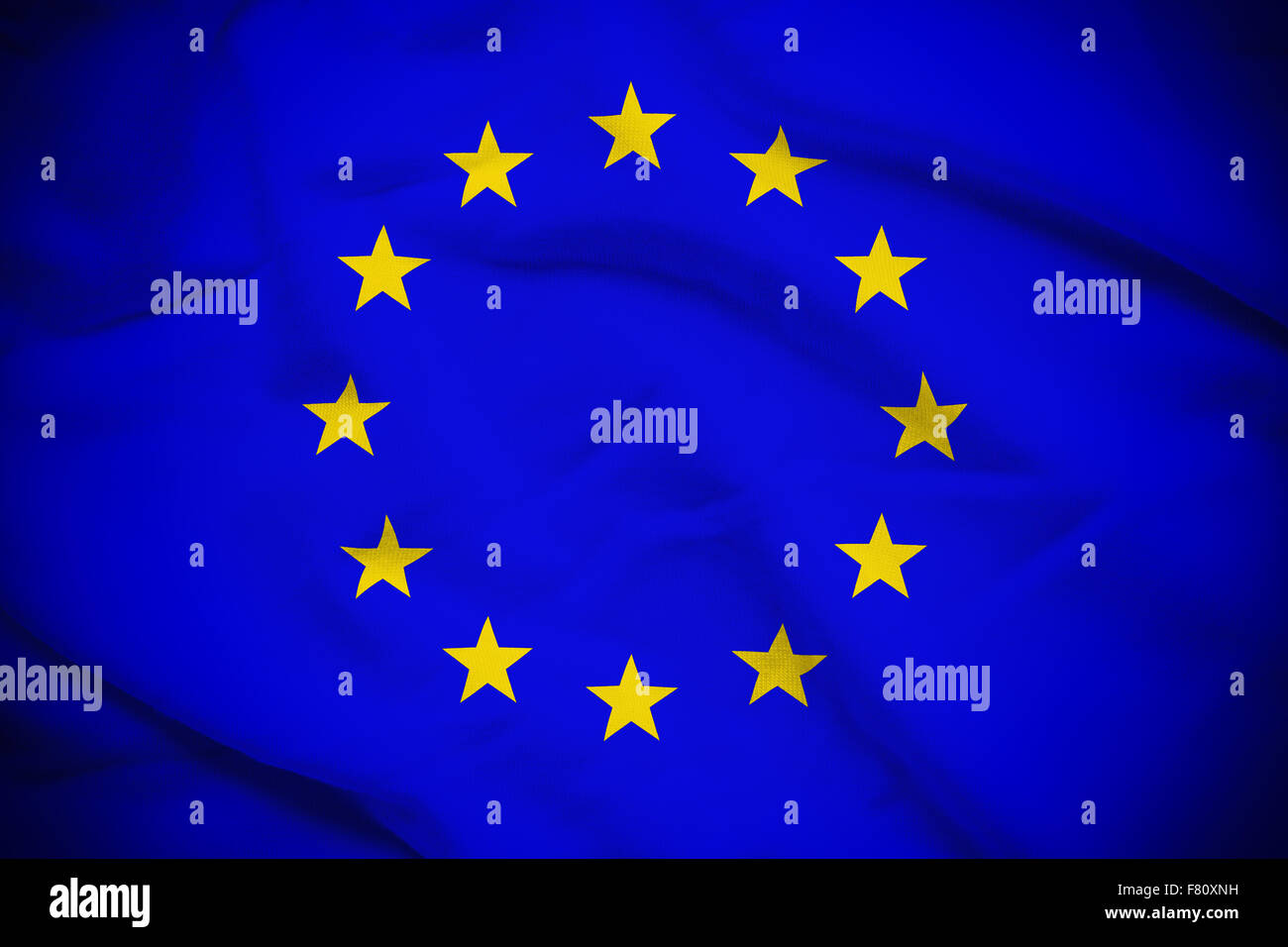 Wellig und wellige Nationalflagge von EU-Hintergrund. Stockfoto