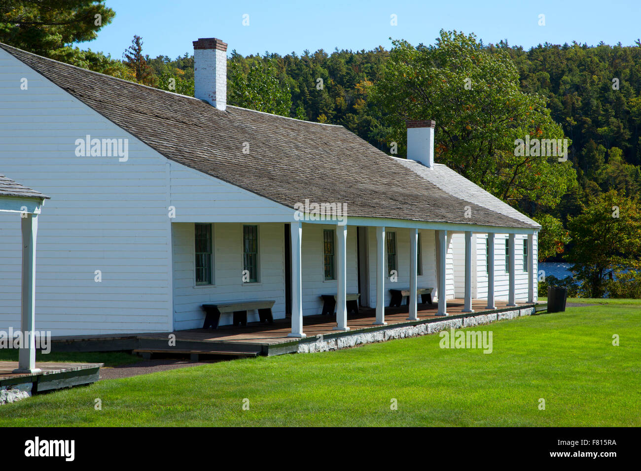Firma Quartalen Fort Wilkens Historic State Park, Michigan Stockfoto