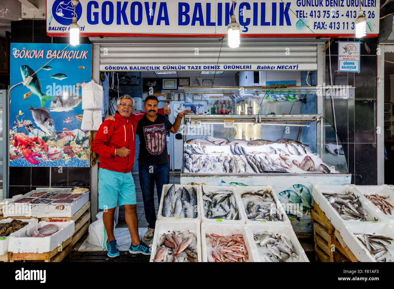 Der Fisch Markt, Marmaris, Provinz Mugla, Türkei Stockfoto
