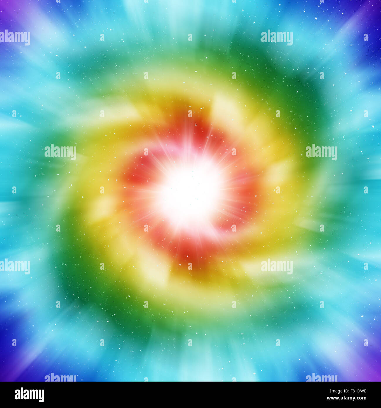 Farbige Spiralgalaxie Stockfoto