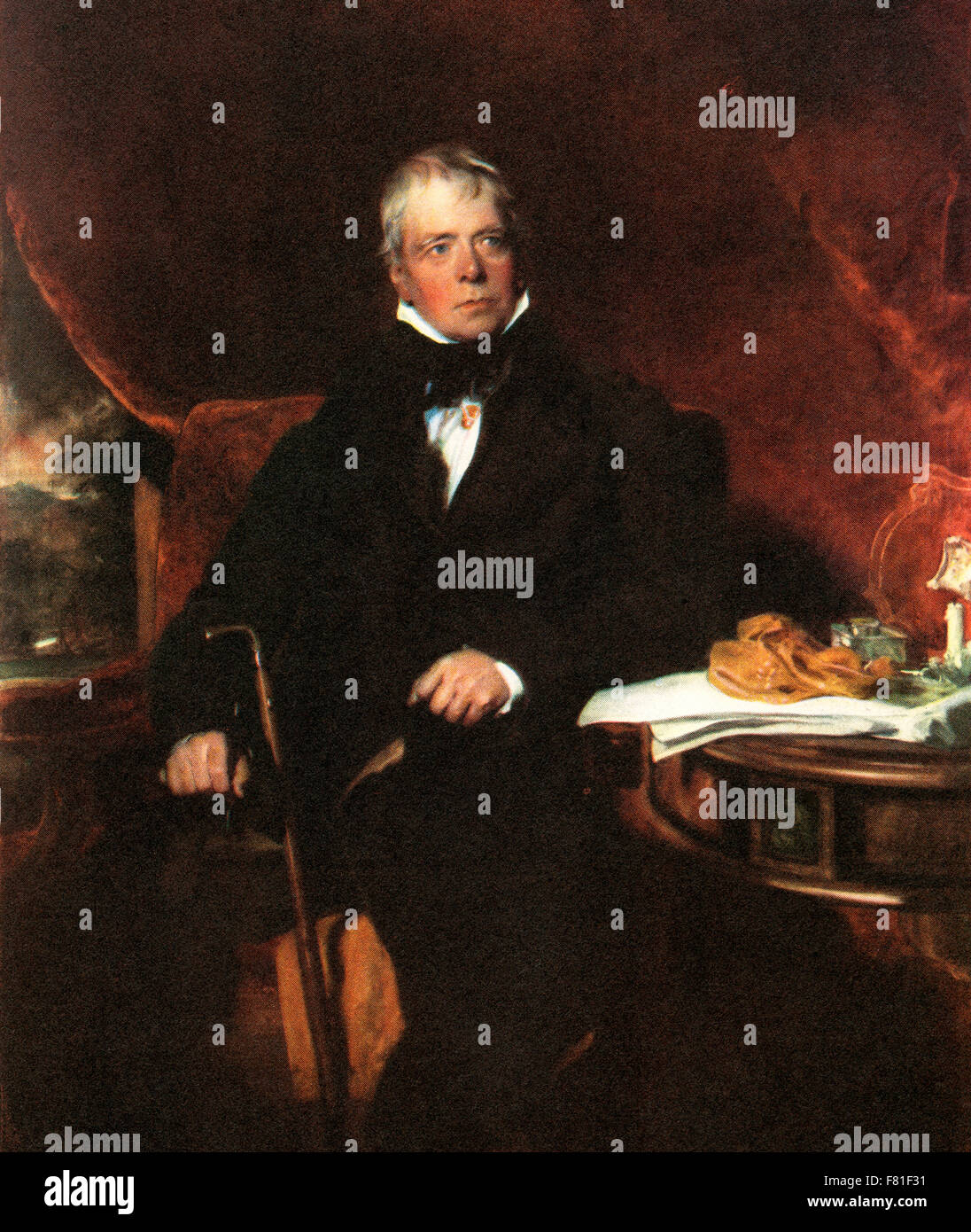 Sir Walter Scott, 1. Baronet, 1771 – 1832.  Schottischer historischer Schriftsteller, Dramatiker und Dichter. Nach dem Gemälde von Sir Thomas Lawrence. Stockfoto