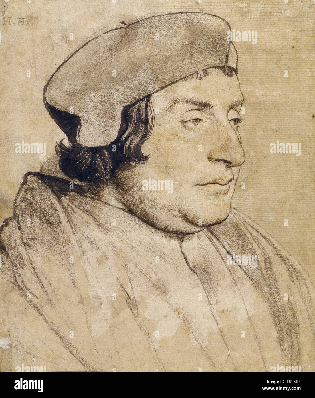 Hans Holbein der jüngere - Portrait eines Gelehrten oder Kleriker Stockfoto