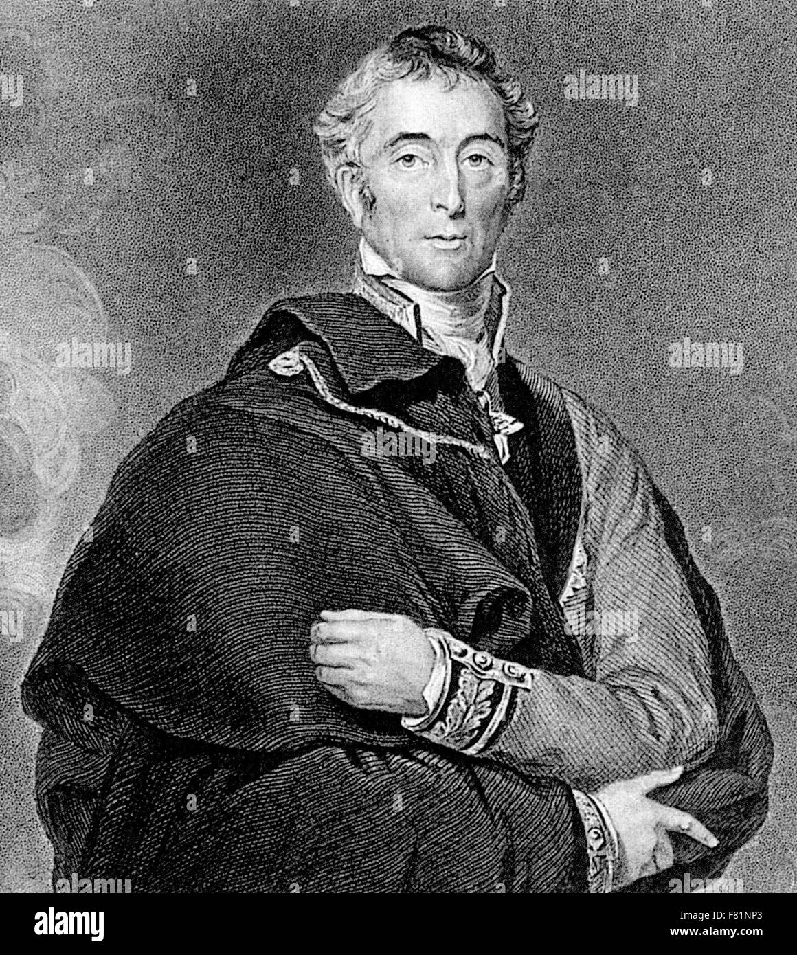 ARTHUR WELLESLEY, 1. Duke of Wellington (1769-1852) Gravur ca. 1825 Stockfoto