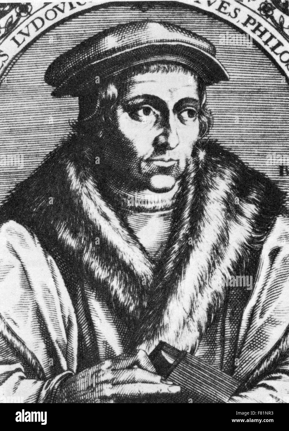 JUAN LUIS VIVES (1493-1540) Spanisch geborener Philosoph und humanist Stockfoto
