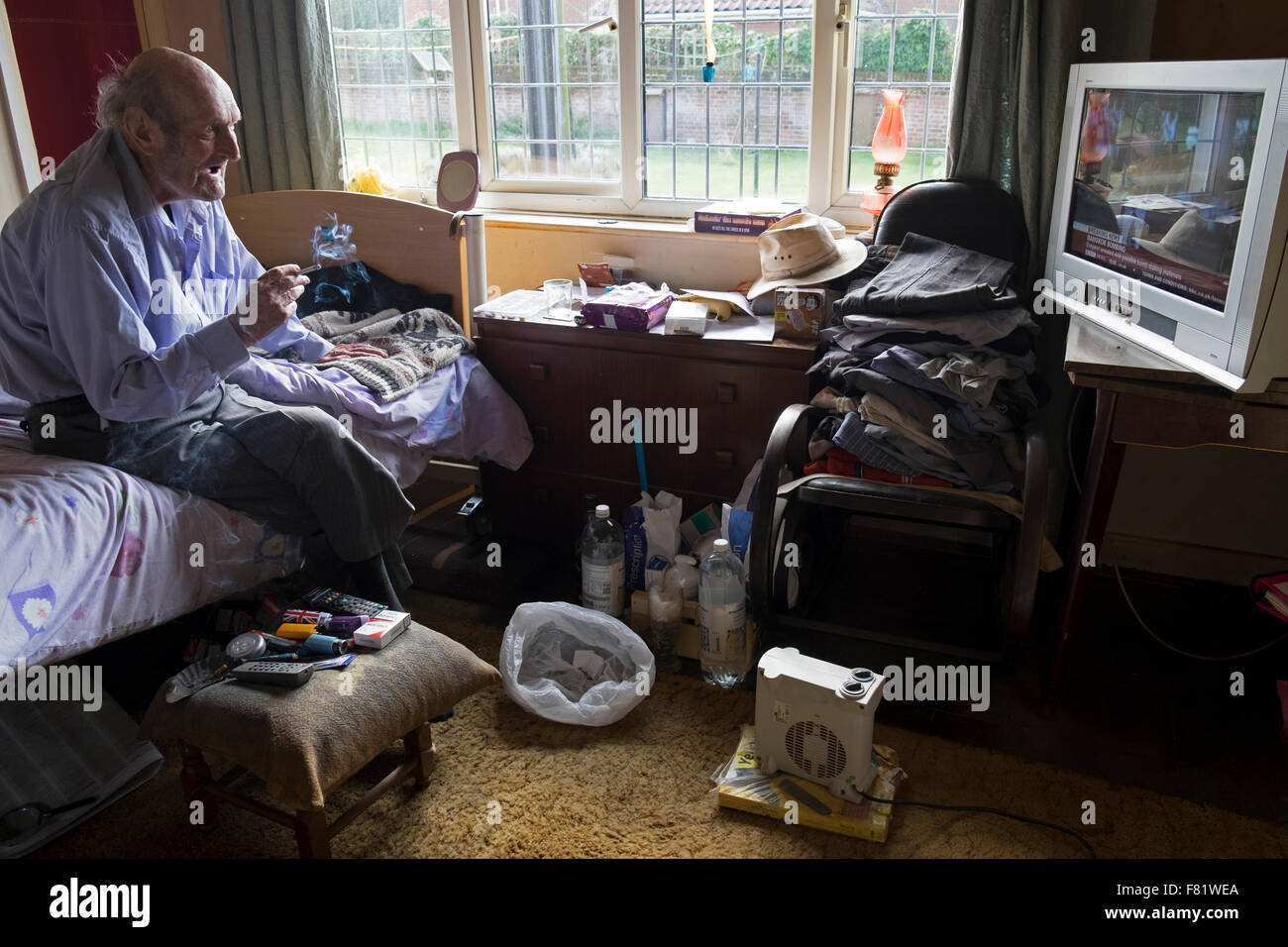 Verarmten bettlägerige Menschen, Alderton, Suffolk, UK. Stockfoto