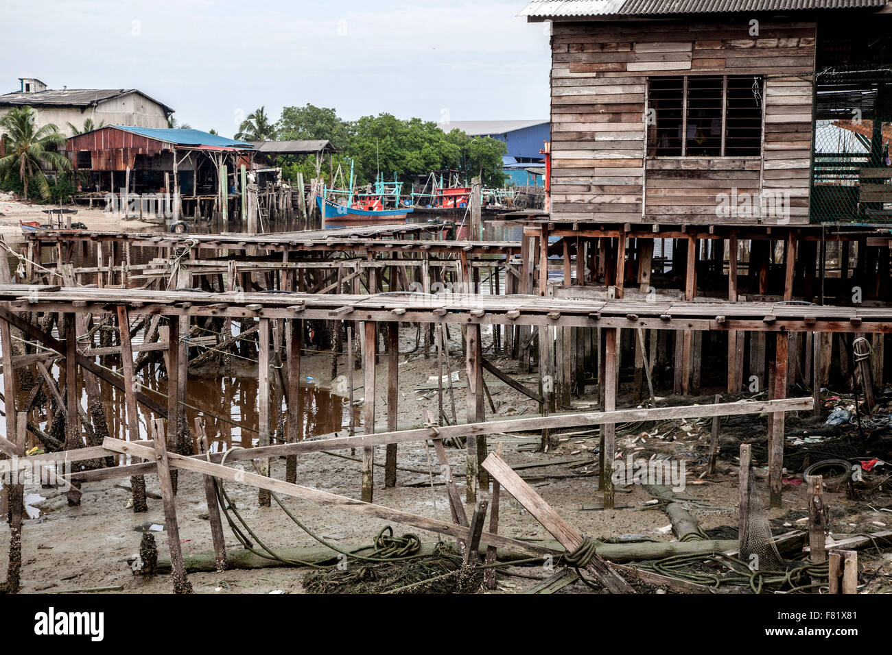 Sekinchan Fischerdorf, Halbinsel Malaysia. Stockfoto