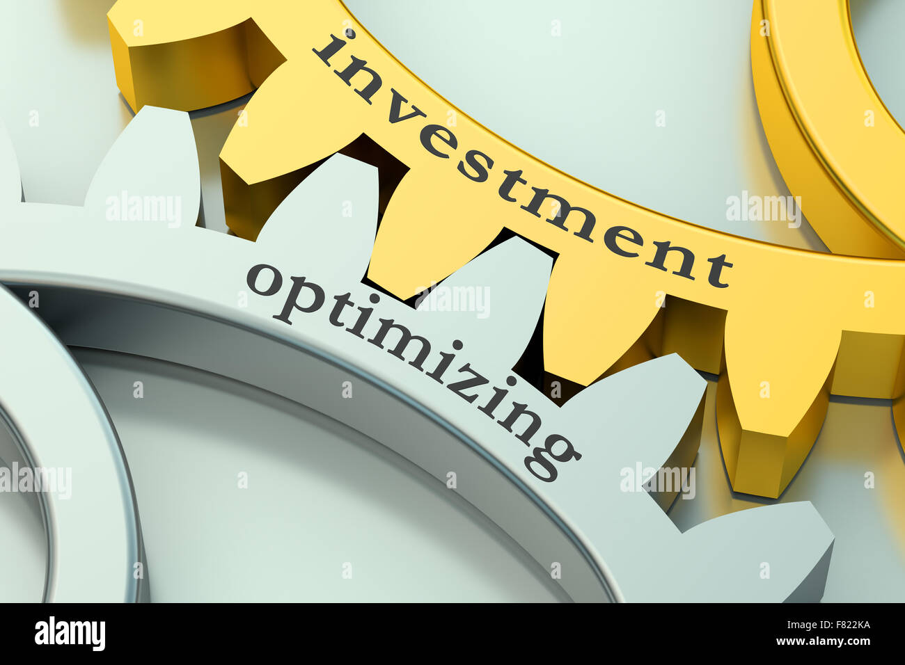Investitionen und Optimierung-Konzept auf die Zahnräder Stockfoto