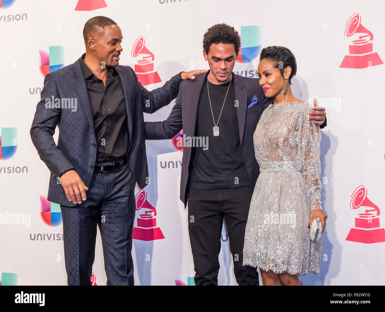 Willard Christopher Smith III, Will Smith und Jada Pinkett besuchen die 16. Annual Latin GRAMMY Awards in Las Vegas Stockfoto