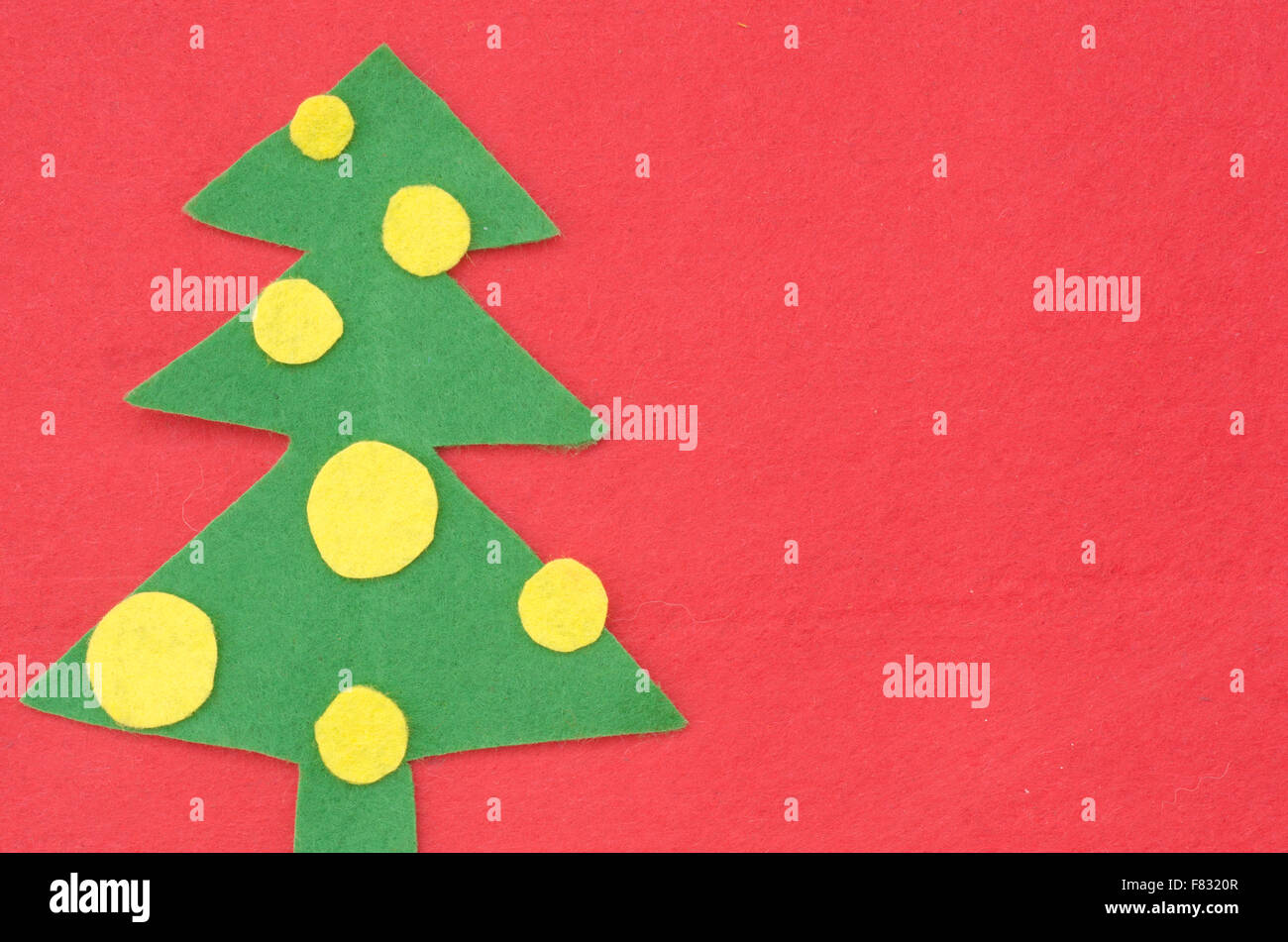handgefertigte Filz Dekoration mit Weihnachtsbaum Stockfoto