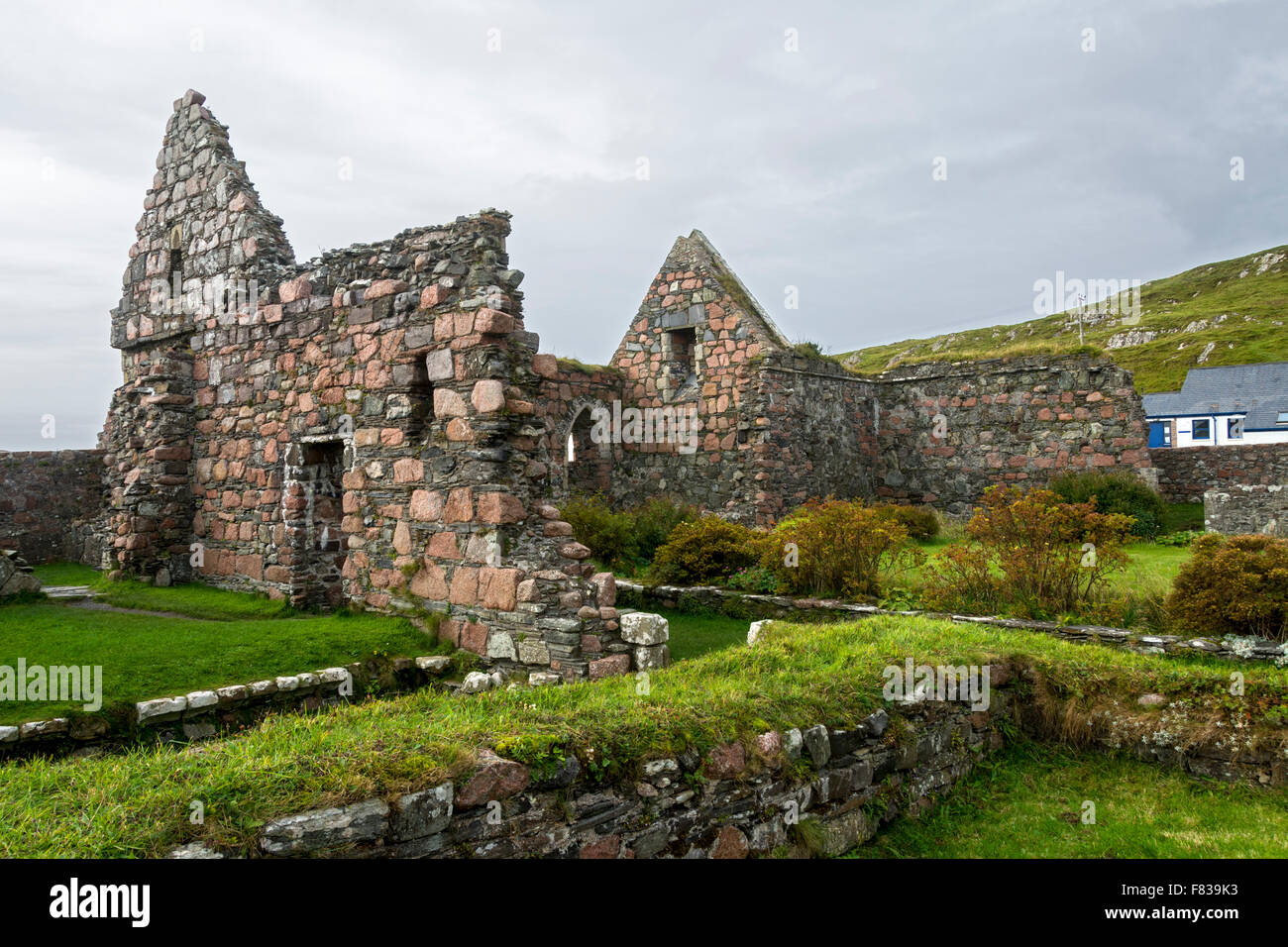 Ruinen des Klosters bauen, Baile Mór, Isle of Iona, Inneren Hebriden, Schottland, UK Stockfoto