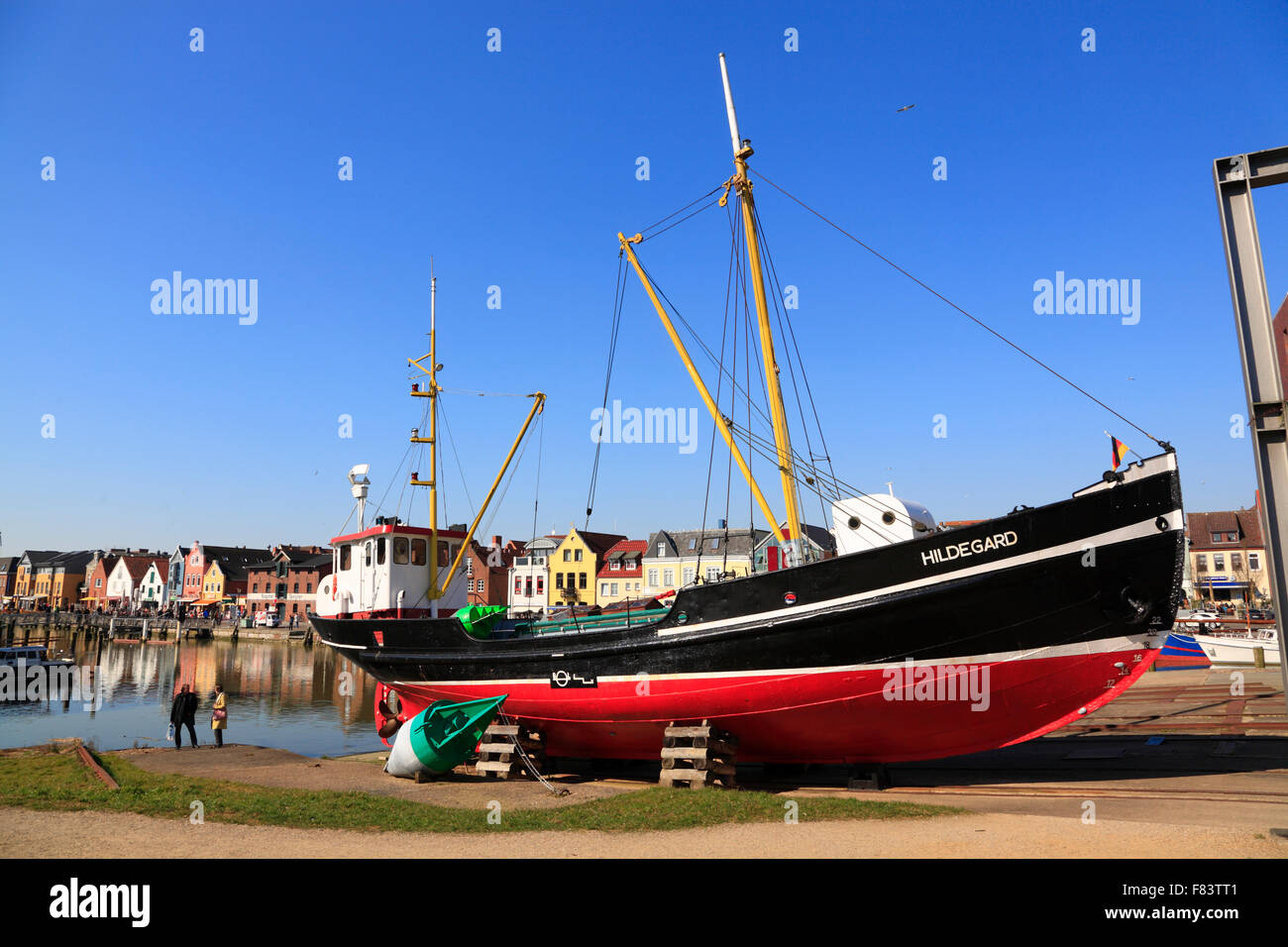 Museen Schiff Hildegard im alten Hafen von Husum, Nordfriesland, Schleswig-Holstein, Deutschland, Europa Stockfoto