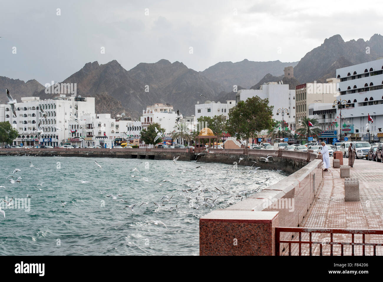 Mutrah Corniche in Muscat, der Hauptstadt des Sultanats Oman. Stockfoto