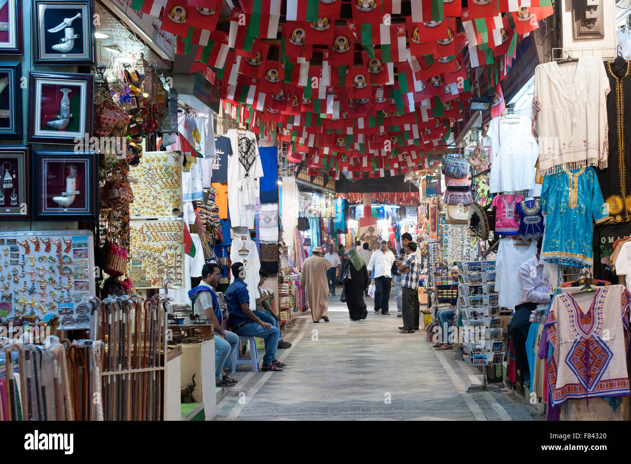 Mutrah Souk in Muscat, der Hauptstadt des Sultanats Oman. Stockfoto