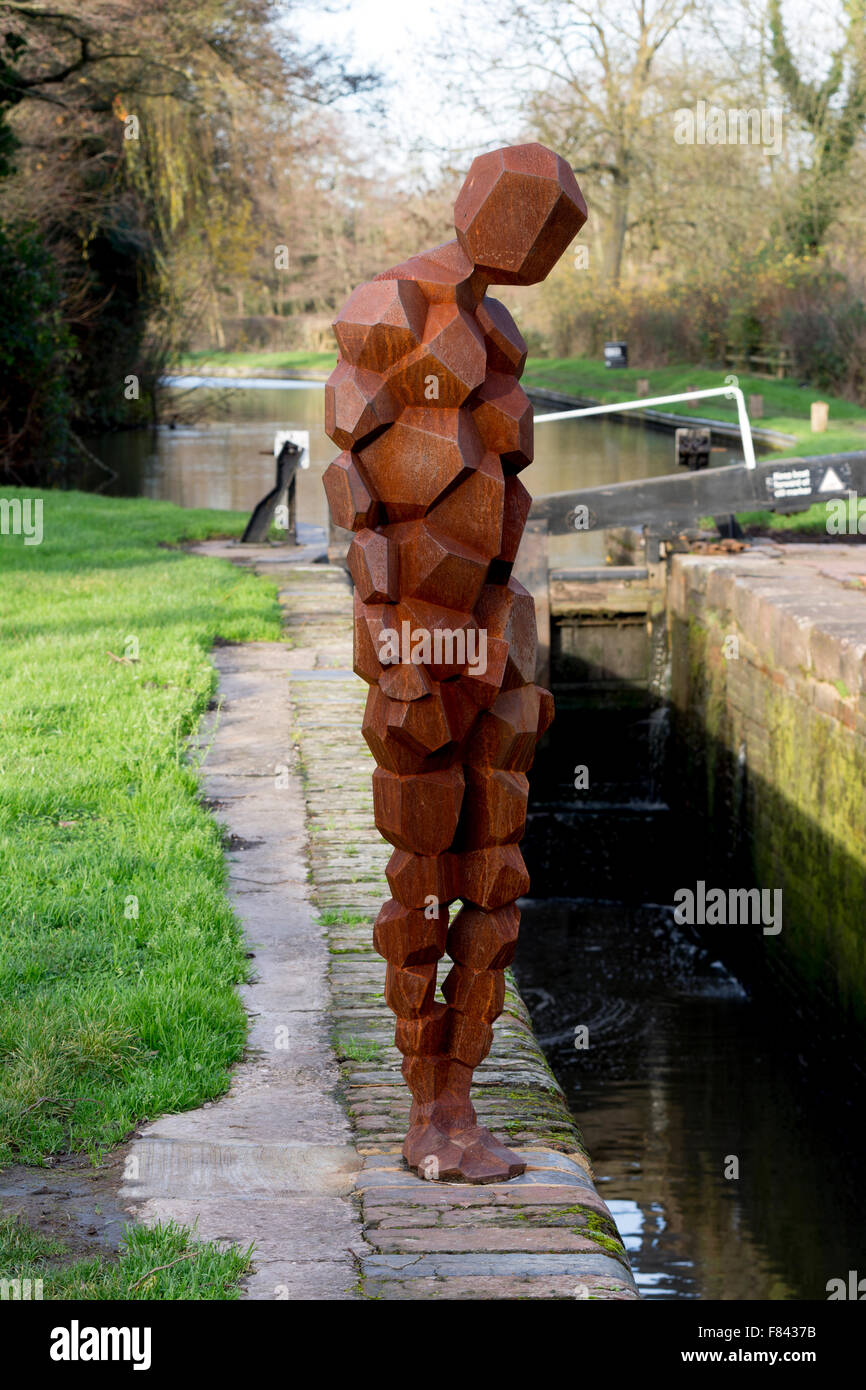 Antony Gormley Skulptur von Stratford-upon-Kanal, Lowsonford, Warwickshire, England, UK Stockfoto