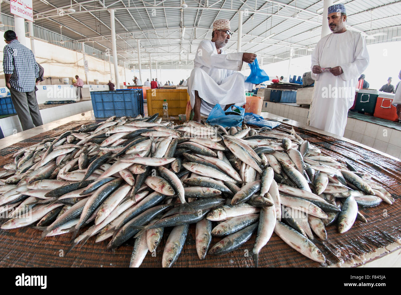 Mutrah Fischmarkt in Muscat, der Hauptstadt des Sultanats Oman. Stockfoto