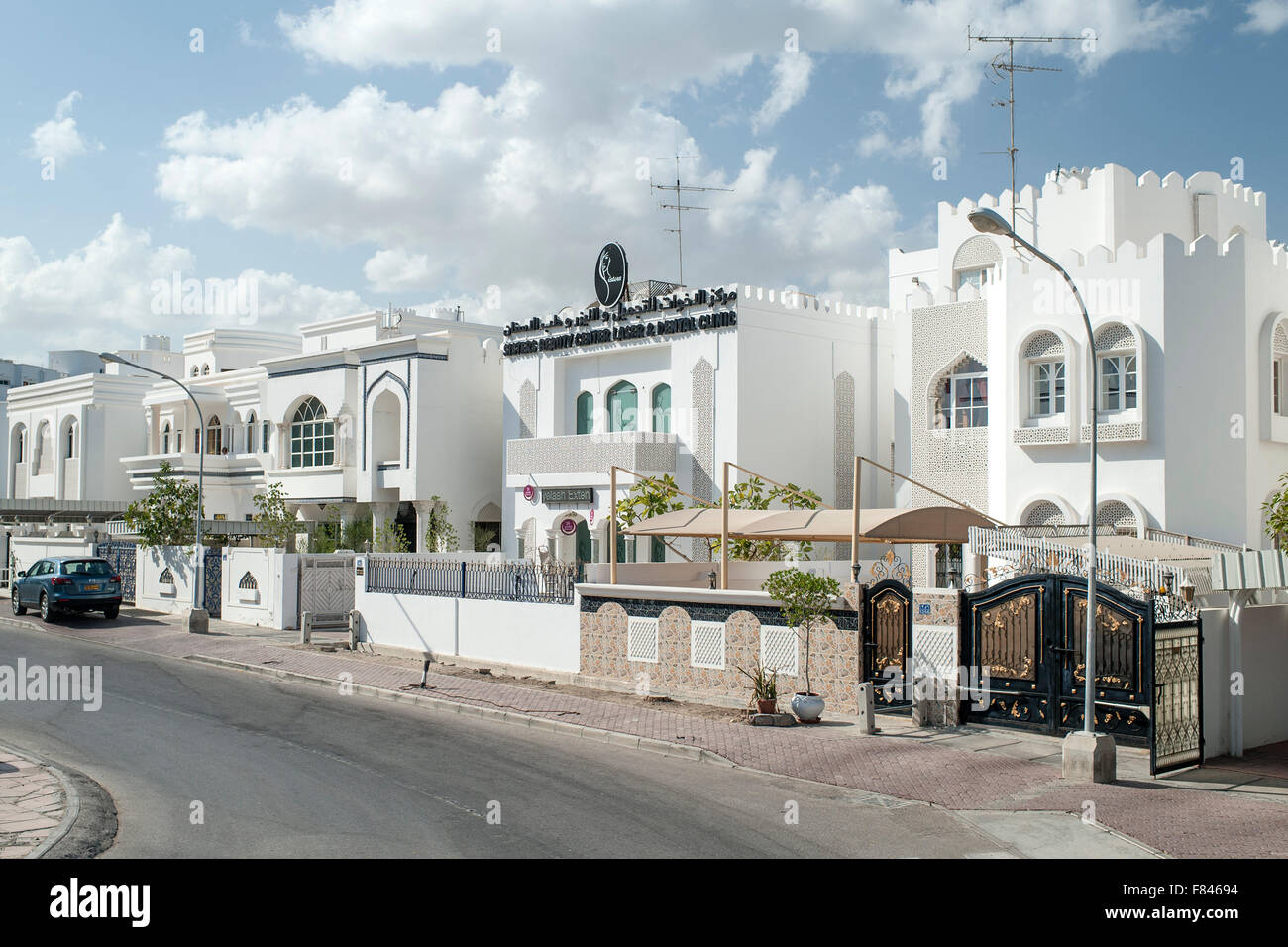 Häuser in Muscat, der Hauptstadt des Sultanats Oman. Stockfoto