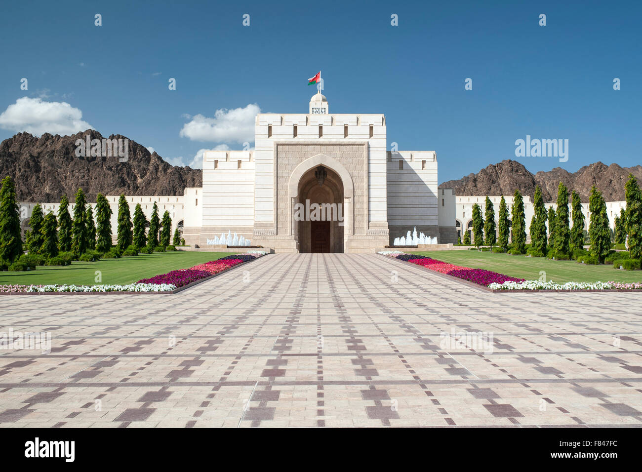 Der Oman Parlamentsgebäude in Muscat, der Hauptstadt des Sultanats Oman. Stockfoto