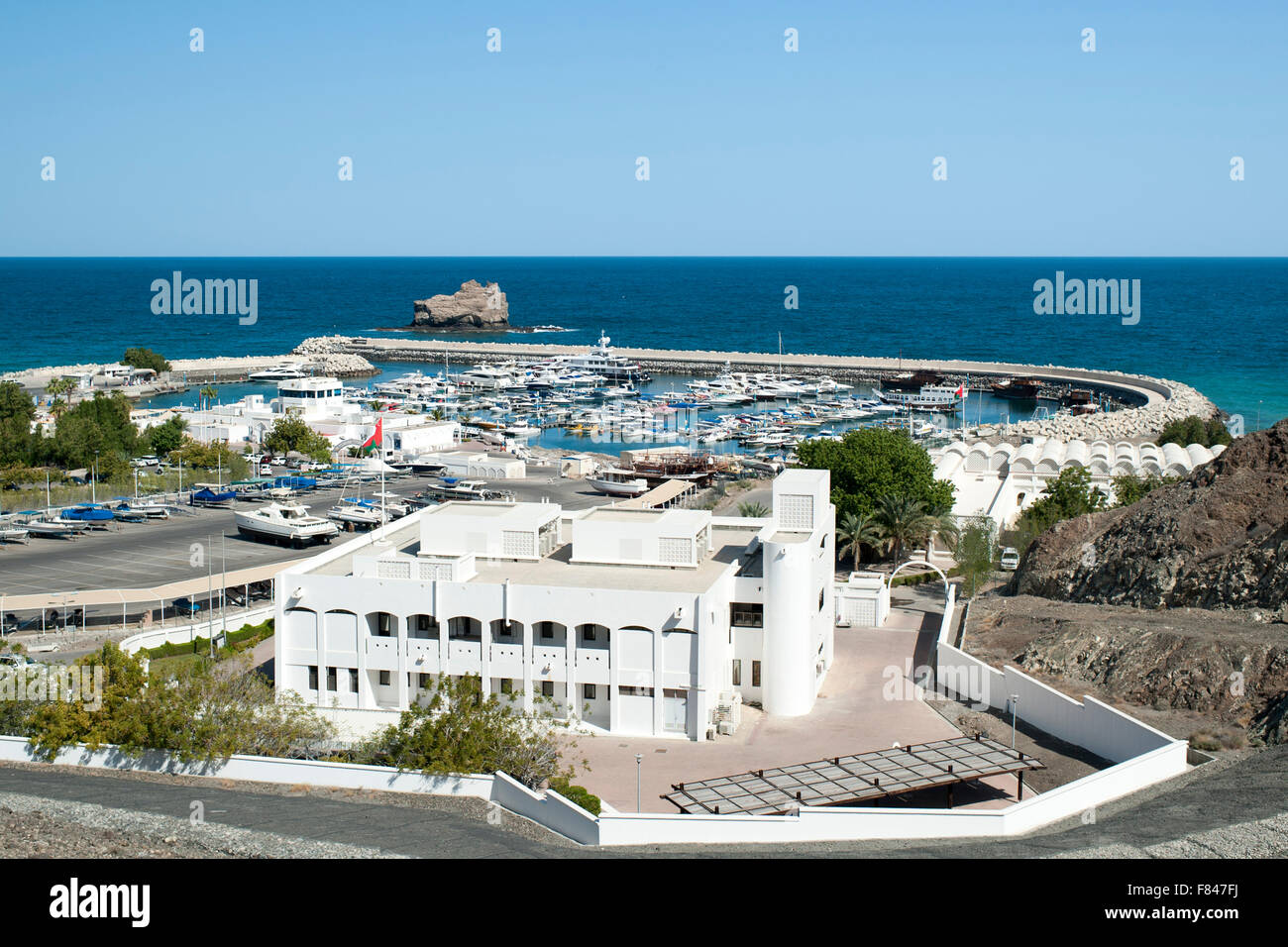 Marina Bander Al Rowdha in Muscat, der Hauptstadt des Sultanats Oman. Stockfoto