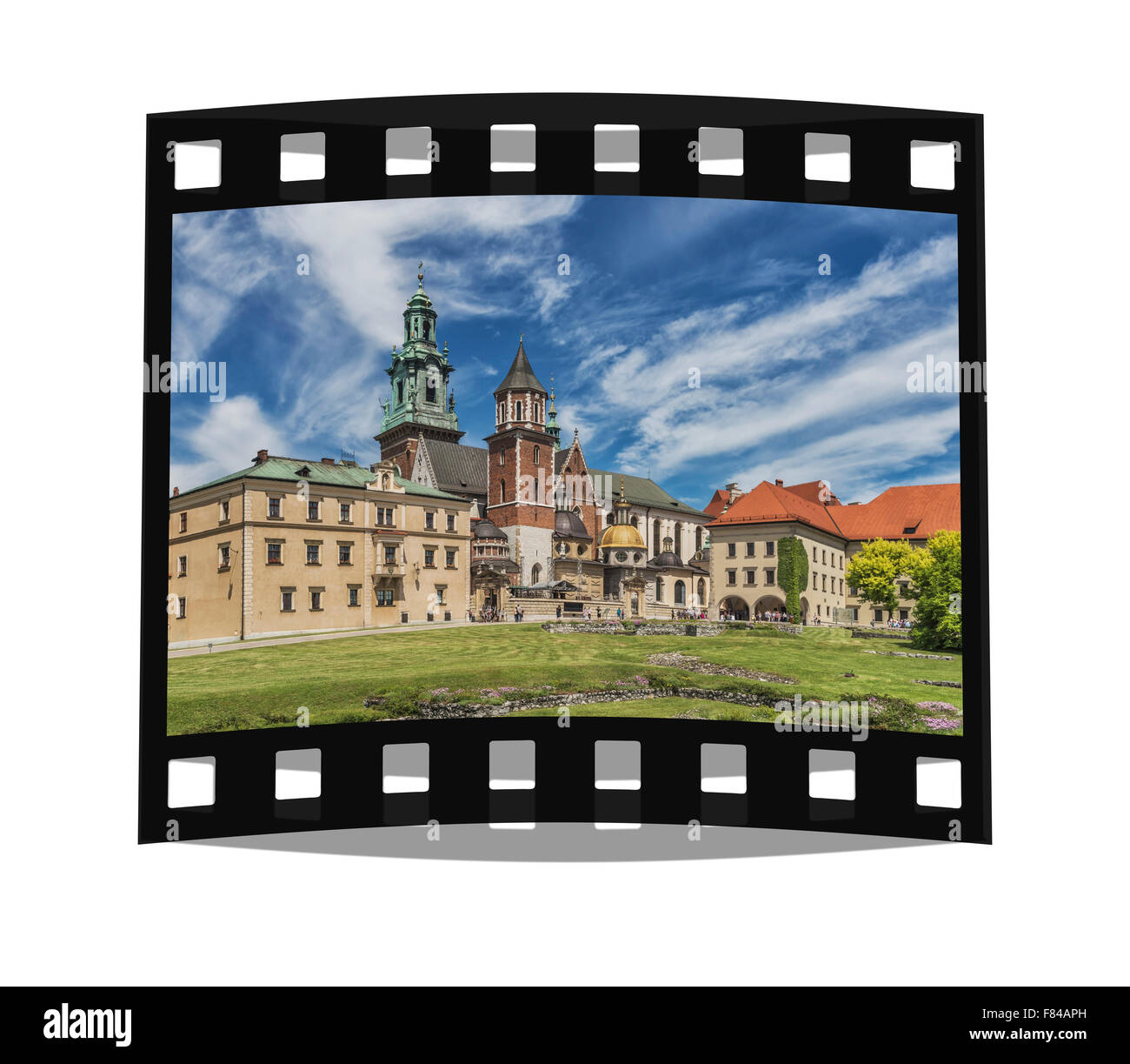 Hof der Wawel. Das Schloss Wawel ist die ehemalige Residenz der polnischen Könige, Krakau, Kleinpolen, Polen, Europa Stockfoto