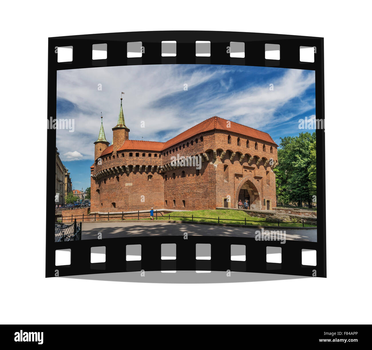 Die Barbakane in Krakau ist die größte erhaltene Barbakane Europas, gebaut von 1498, 1499, Kleinpolen, Polen, Europa Stockfoto