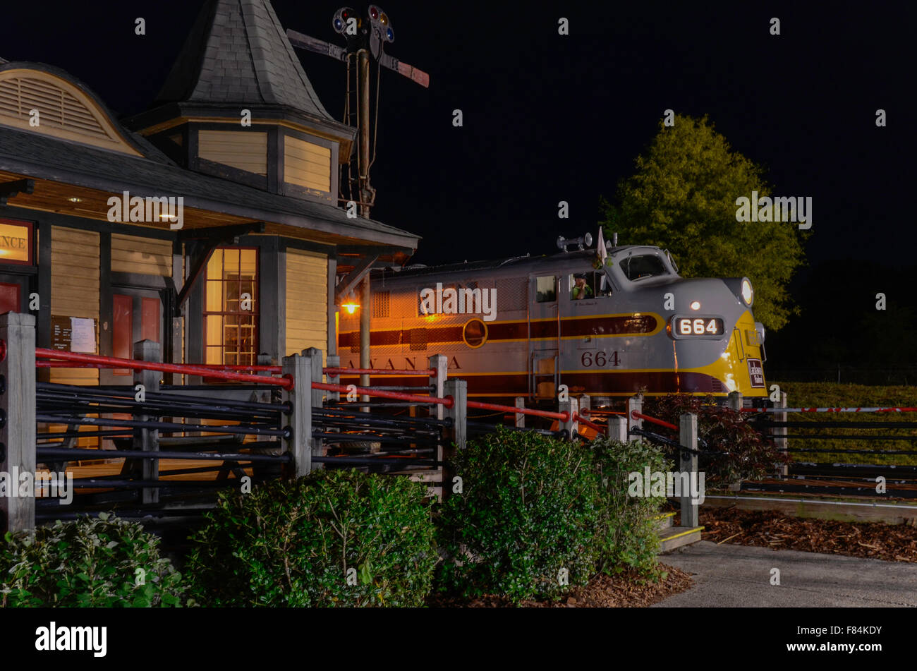 Restaurierte Lackawanna Railroad # 644 geparkt am Railroad Station im North Carolina Transportation Museum Spencer, NC Stockfoto