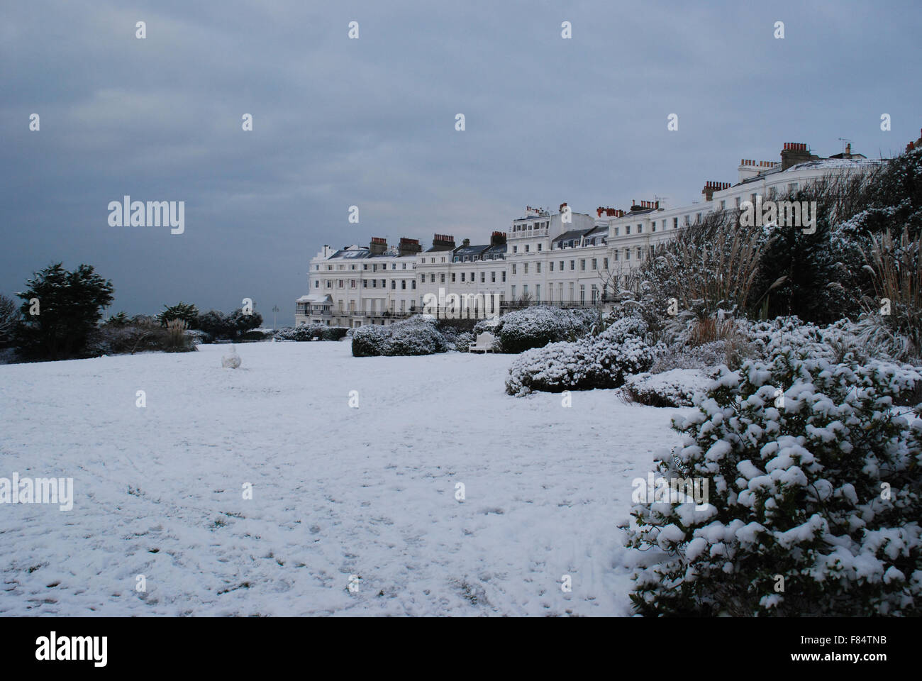 Schnee-Szene Brighton Stockfoto