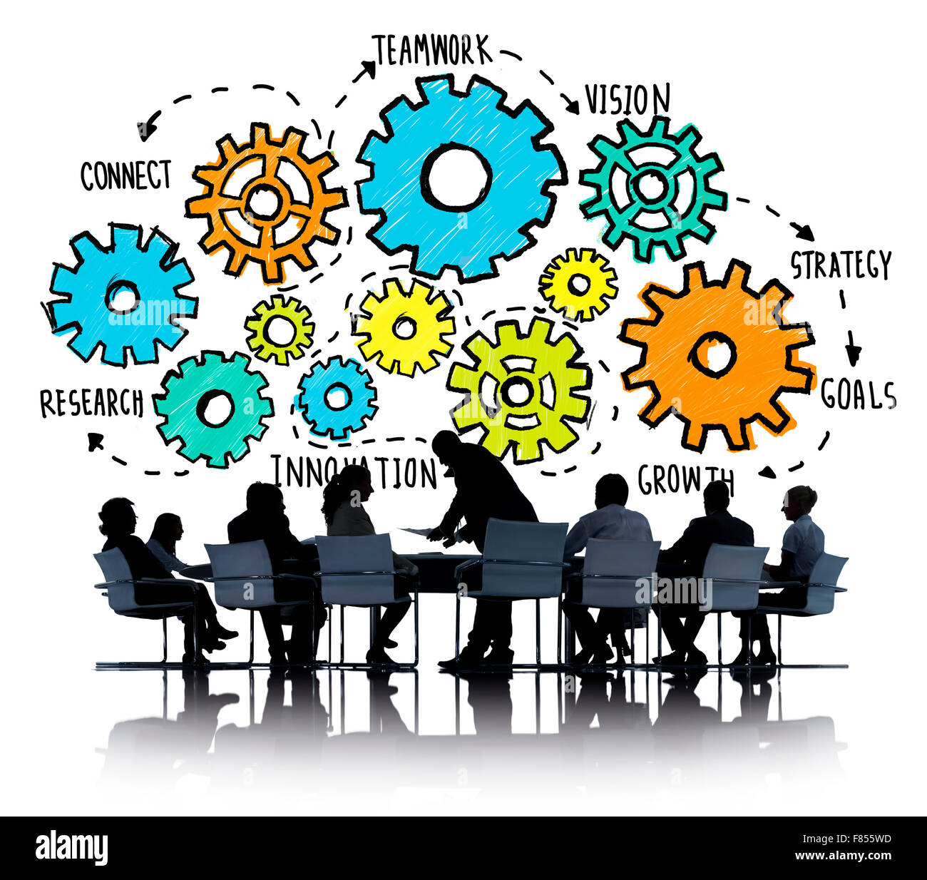 Team Teamwork Ziele Strategie Vision Business Support-Konzept Stockfoto