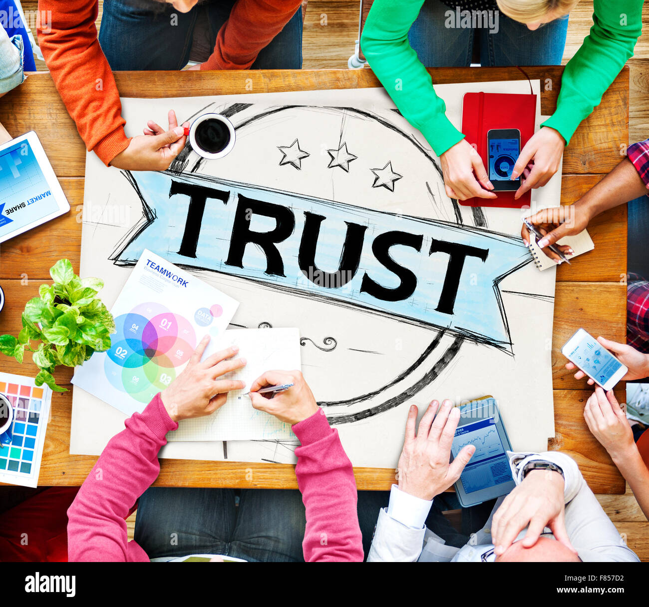 Vertrauen Sie Glaubenstreue ehrliche ehrenvolle Konzept Stockfoto