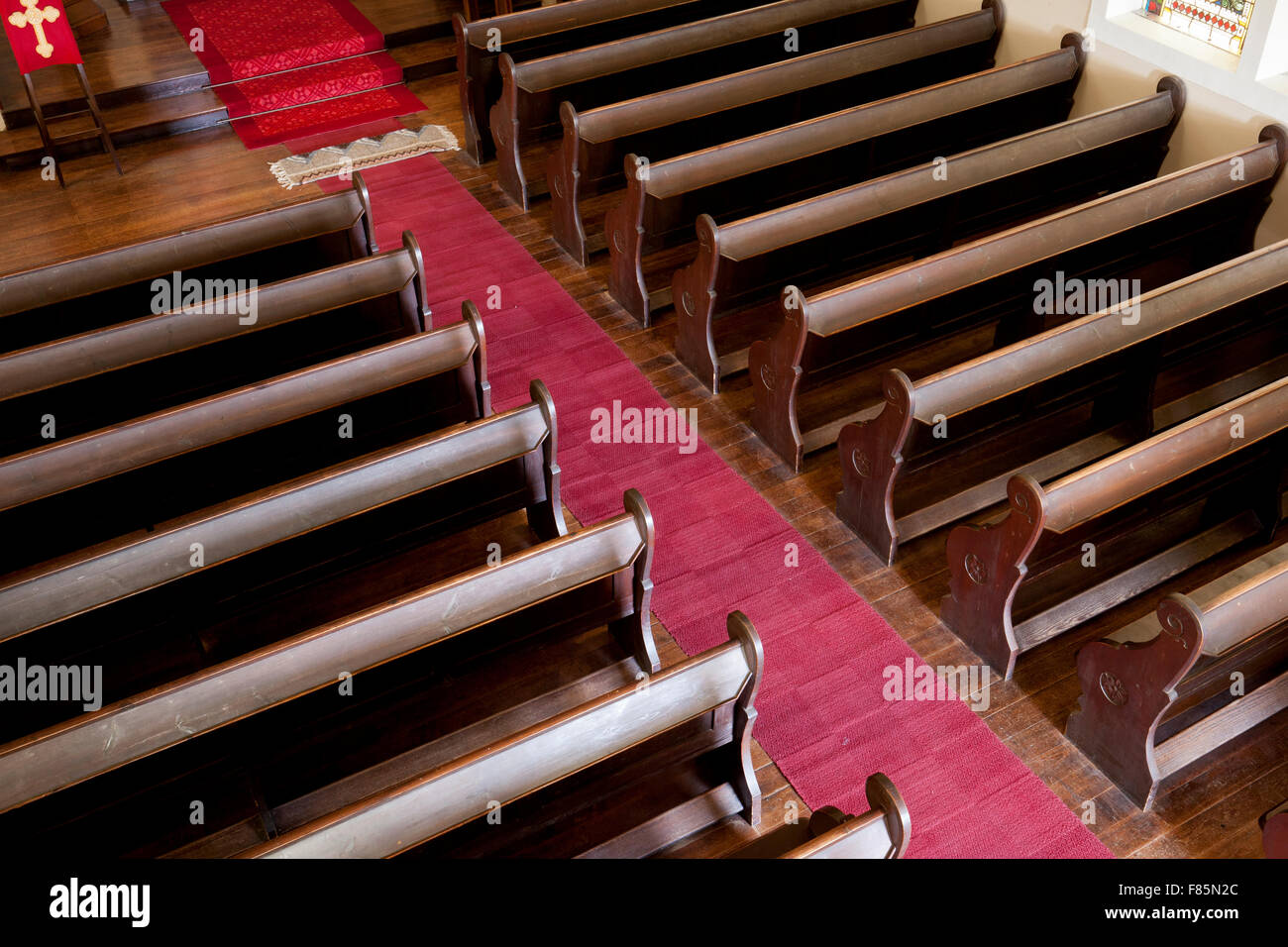 Innenraum der Felsenkirche - Kirche auf dem Felsen - Lüderitz, Namibia, Afrika Stockfoto