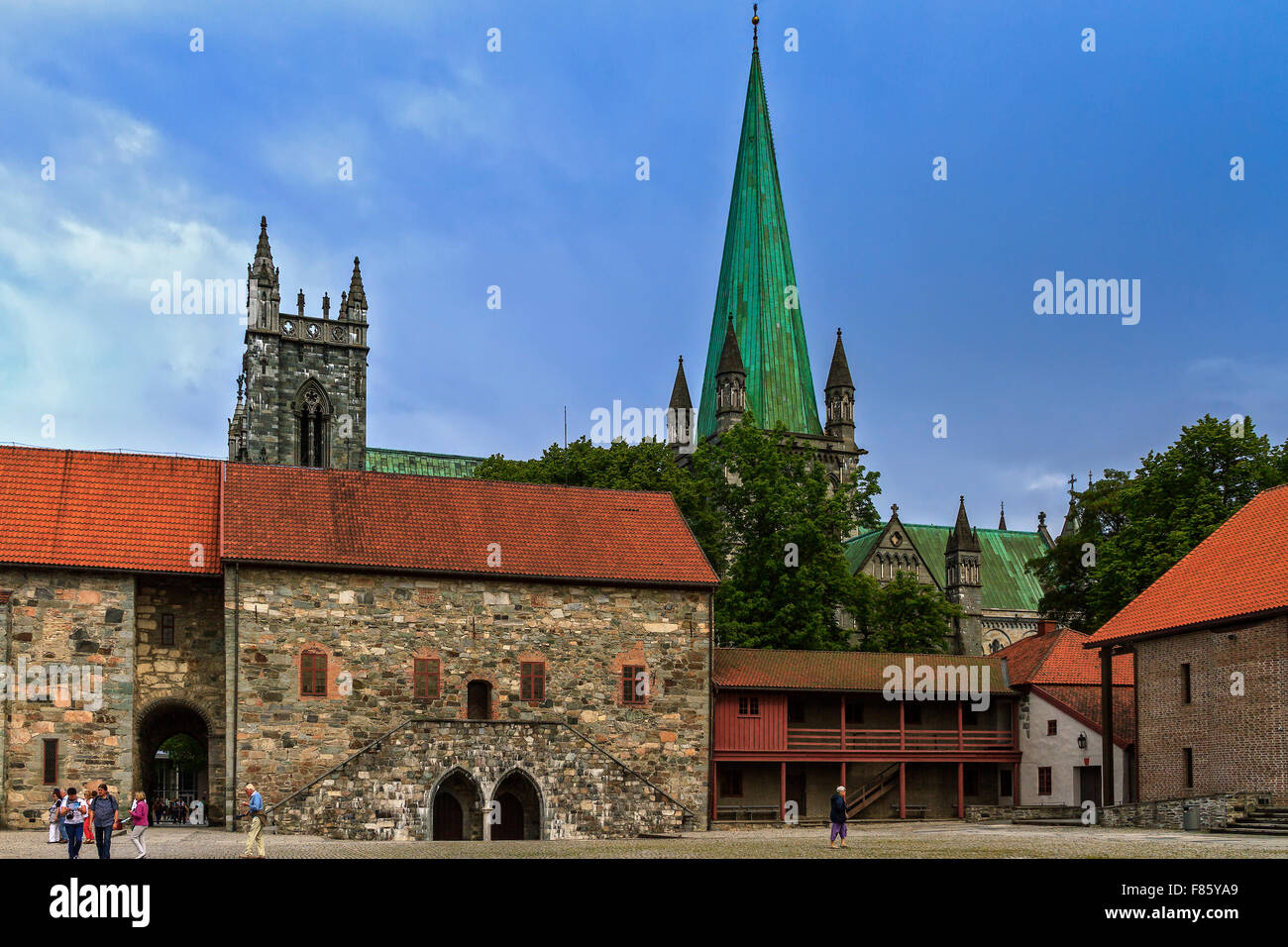 Rückseite des Nidaros Kathedrale Trondheim Norwegen Stockfoto