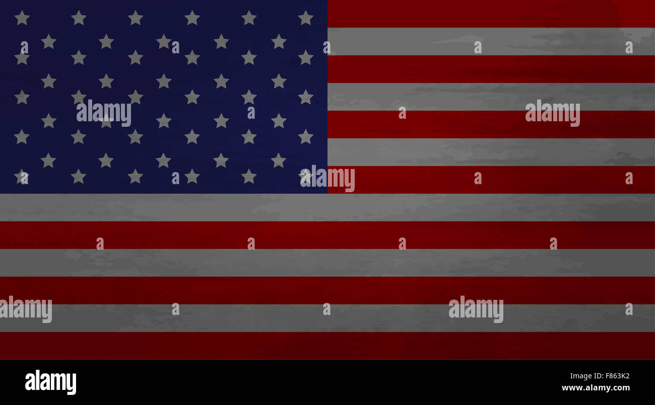 Grunge chaotisch Flagge USA Amerika. Amerikanischen alten, schmutzigen nationalen Hintergrund. Kunst Design Abstrakt ausgefallene Mode Vektorgrafik Stockfoto