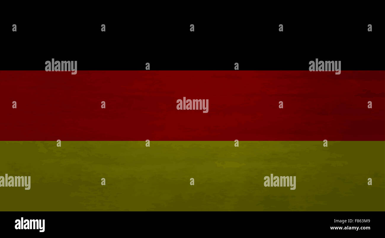 Grunge chaotisch Flagge Deutsch. Schmutzige Effekt, beschädigte rau, Europa-Leinwand. Kunst Design Abstrakt ausgefallene Mode Vektorgrafik Stockfoto