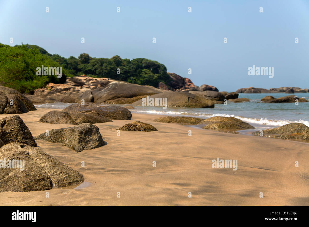 Strand in Anjuna, Goa, Indien Stockfoto