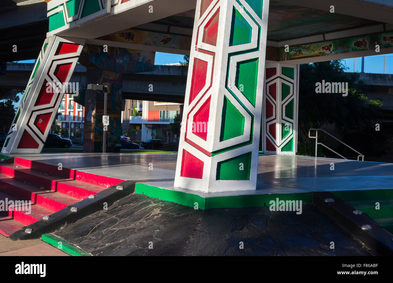 Chicano Park, urban, Barrio Logan. San Diego, California, Vereinigte Staaten von Amerika. Stockfoto