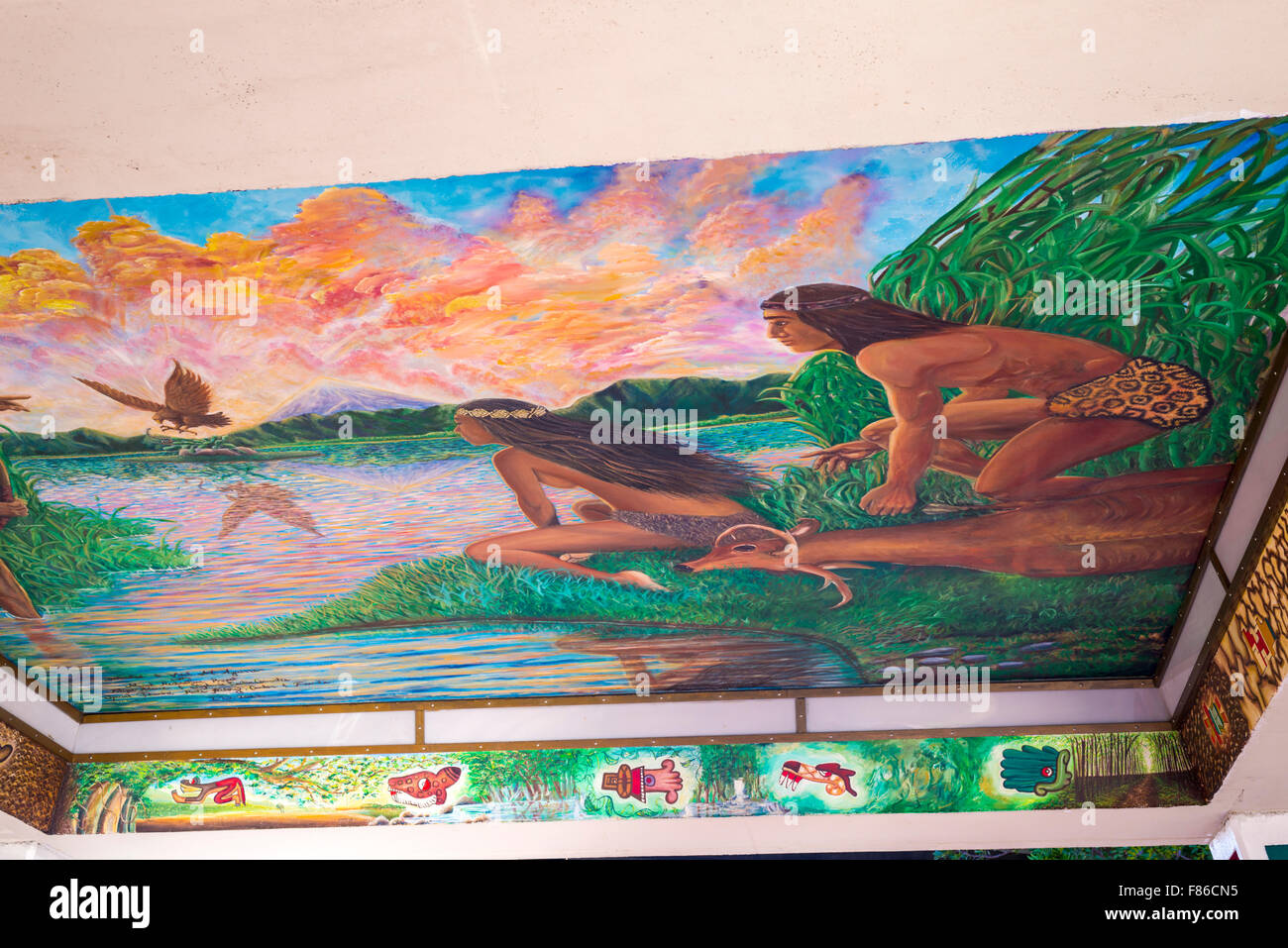 Chicano Park, Wandbild, Artwork, urban, Barrio Logan. San Diego, California, Vereinigte Staaten von Amerika. Stockfoto