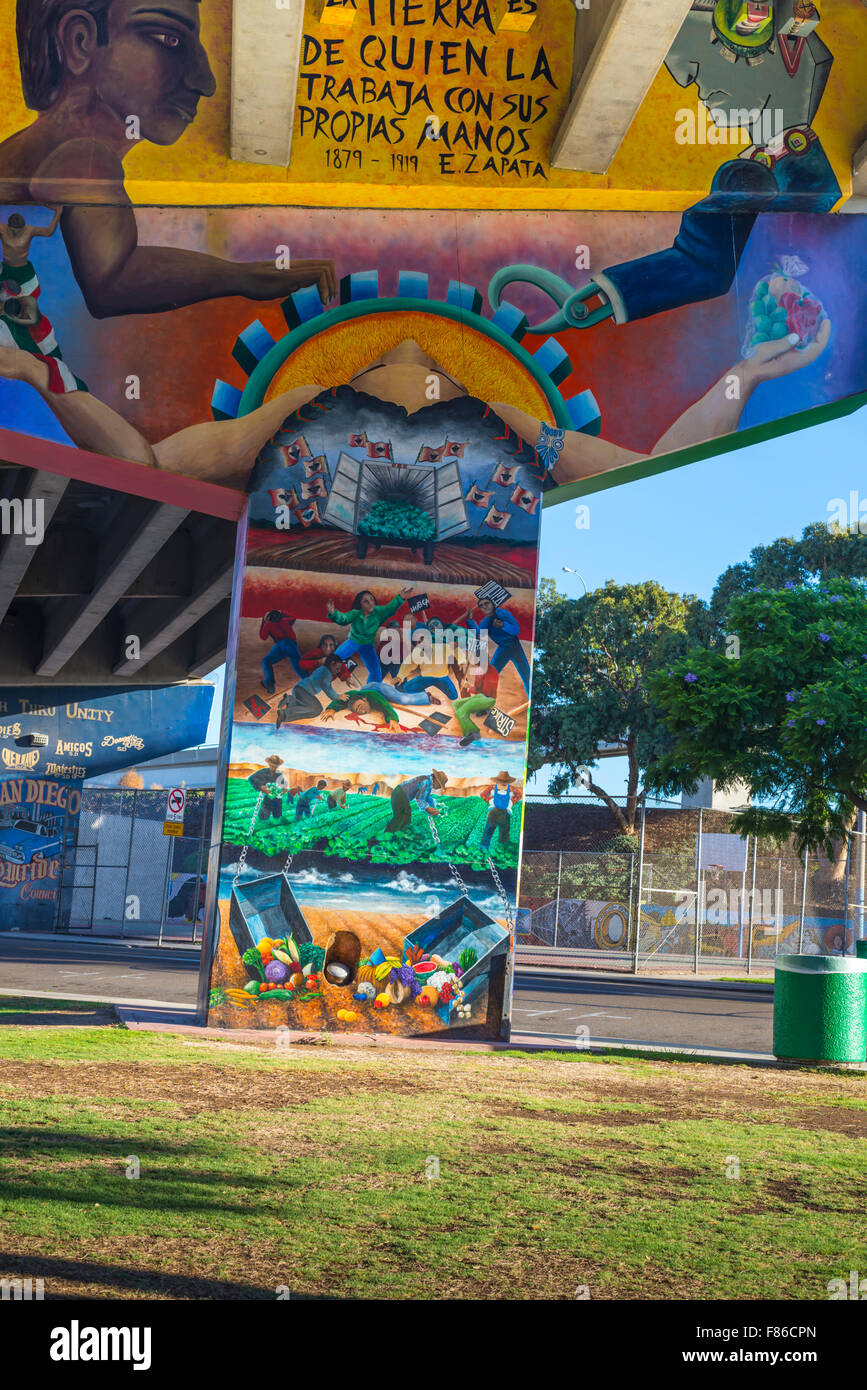 Chicano Park. Barrio Logan, San Diego, California, United States. Stockfoto
