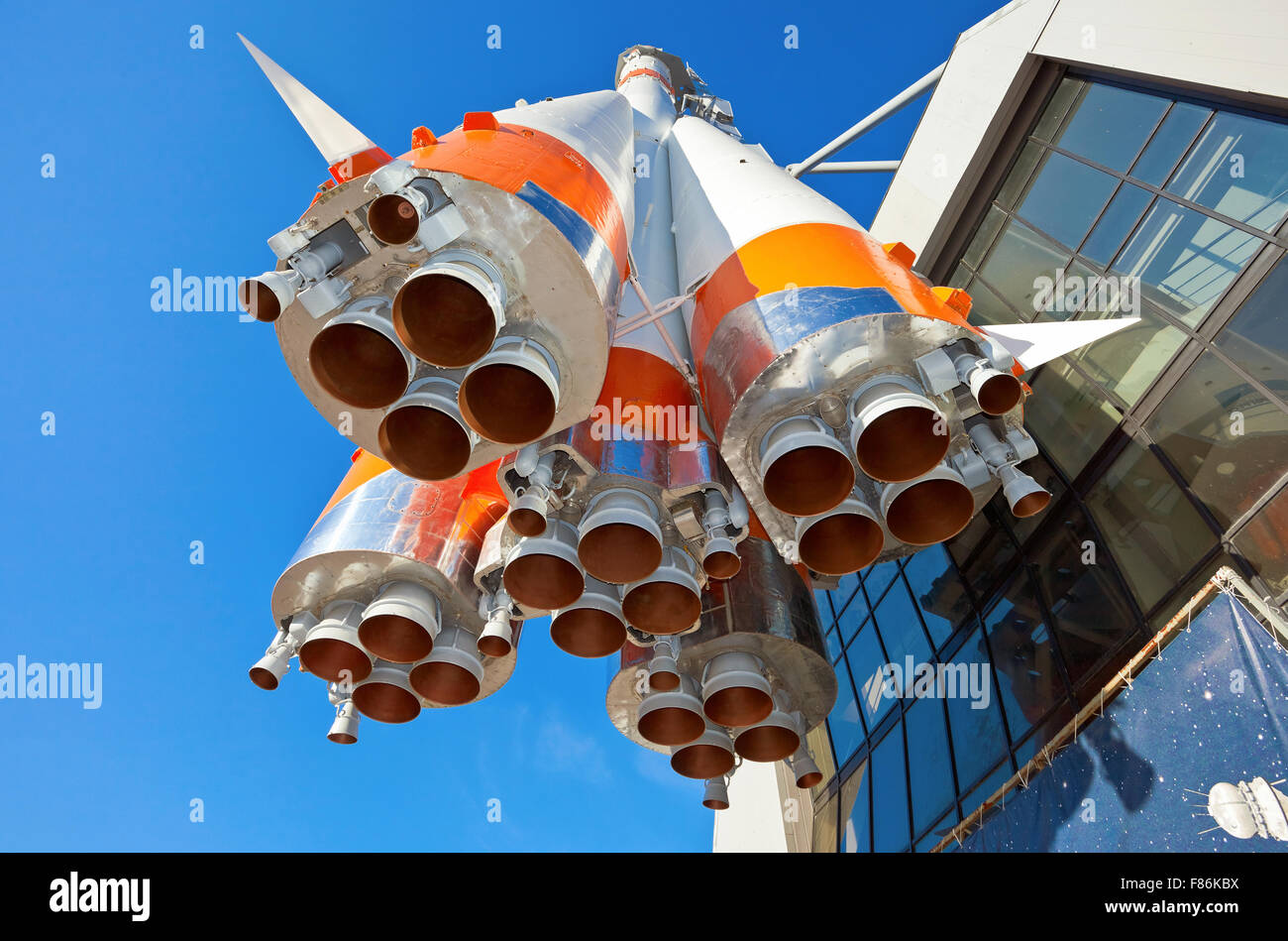 Raketentriebwerk der Typ Sojus Stockfoto