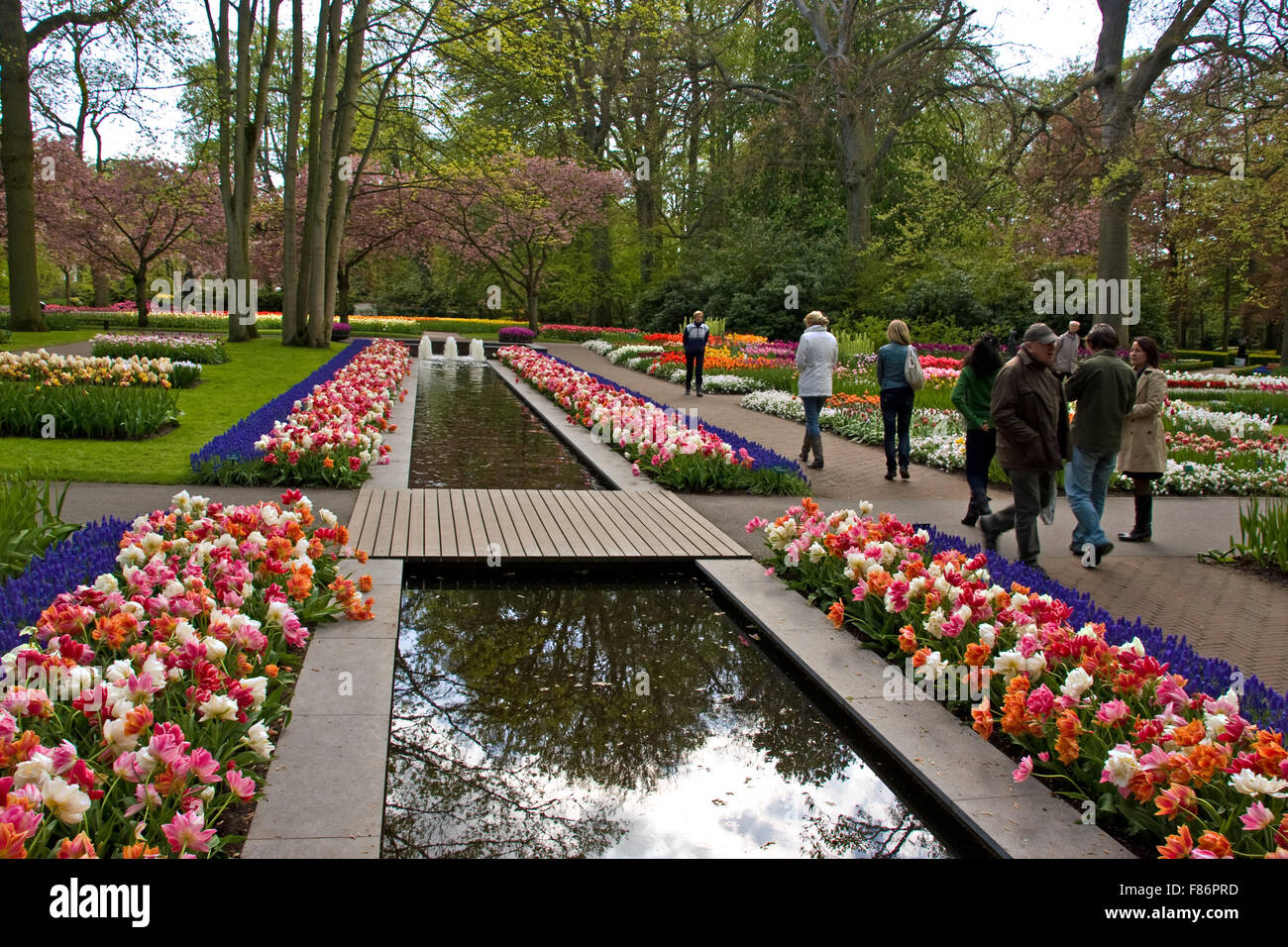 Keukenhof Gärten mit Besucher dieser Seite Stockfoto