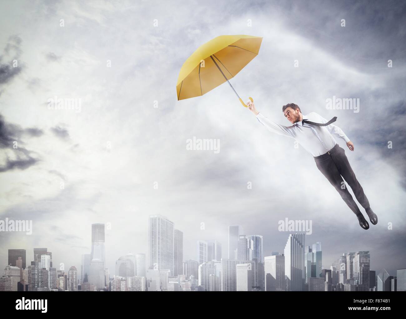 Fliegen hoch Stockfoto