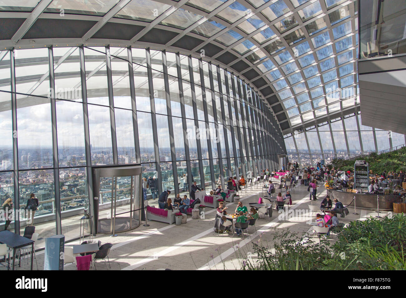 Skygarden in Londons Walkie Talkie Gebäude Stockfoto