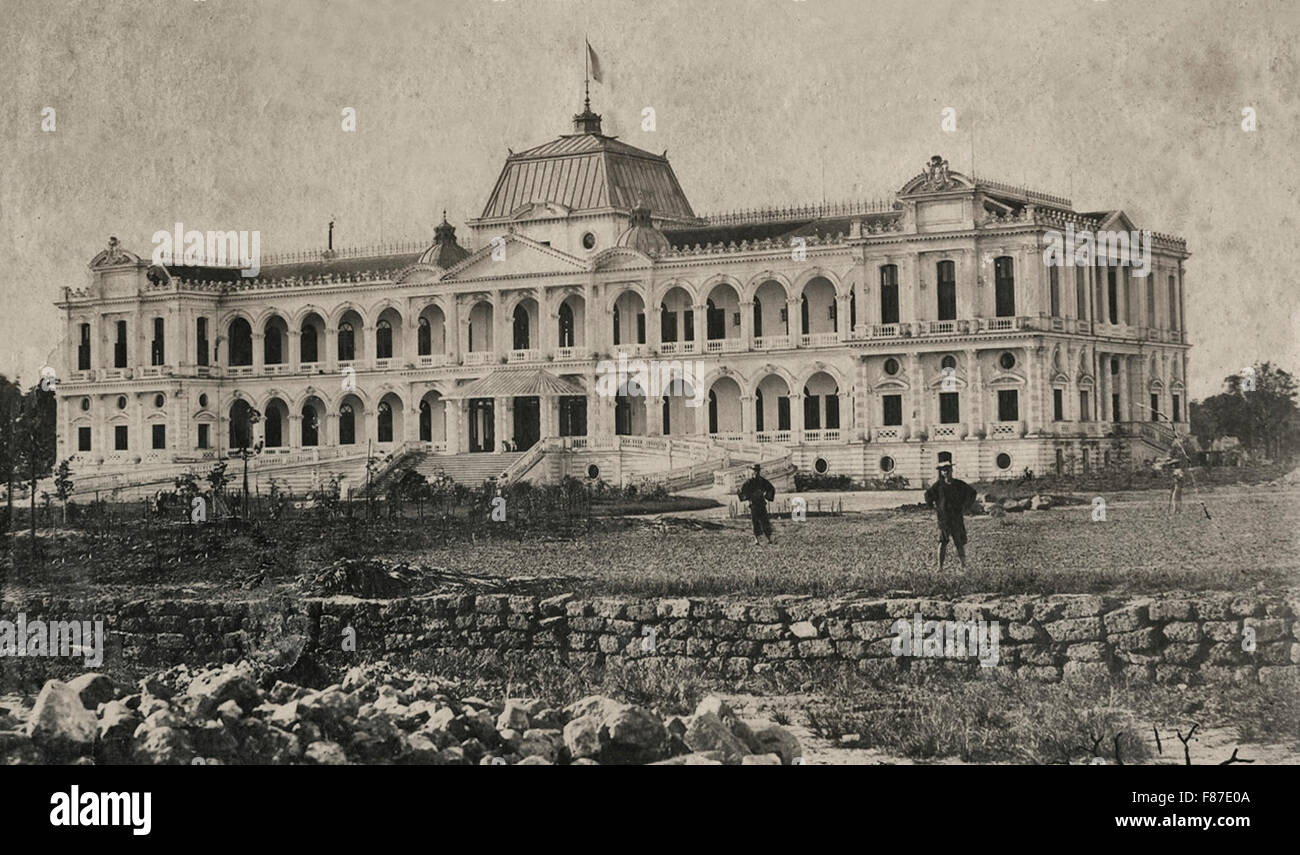 Gouverneur Palast vor kurzem gebaut in Saigon, Französisch-Indochina, ca. 1875 Stockfoto