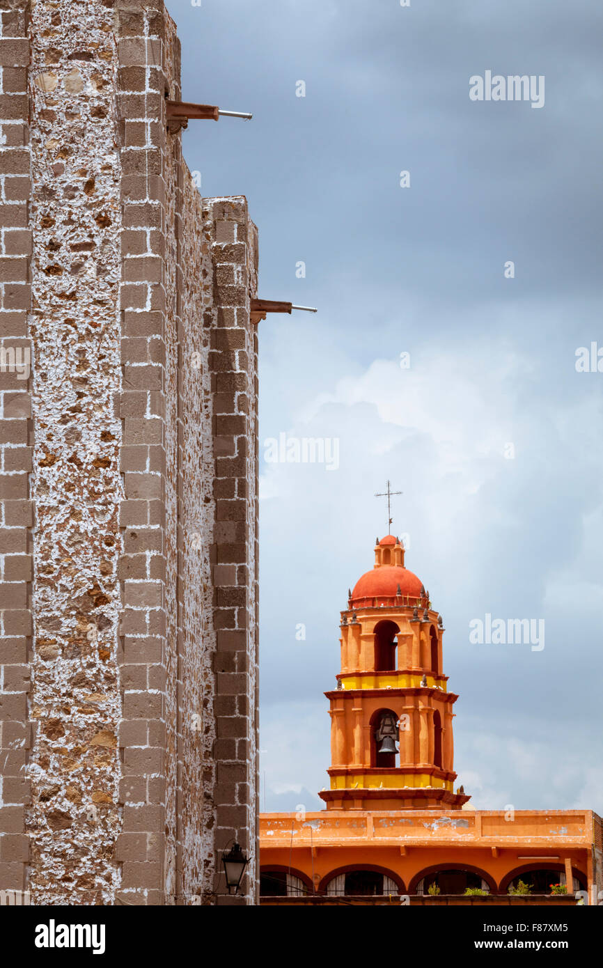 San Agustin Kirchturm in San Miguel de Allende, Mexiko. Stockfoto