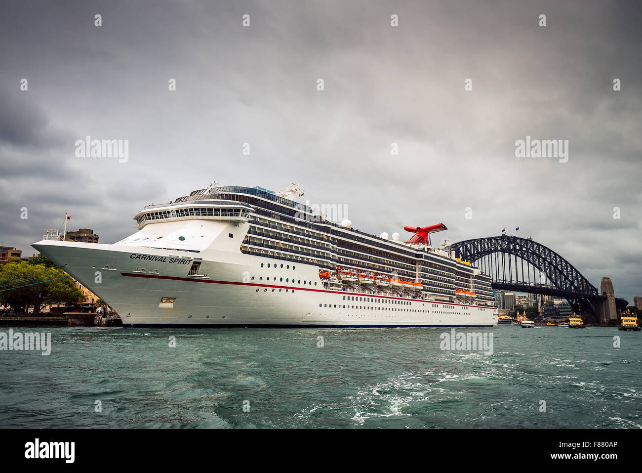 Sydney, Australien - 7. November 2015: Carnival Spirit Cruise Schiff in Sydney Overseas Passenger Terminal Stockfoto